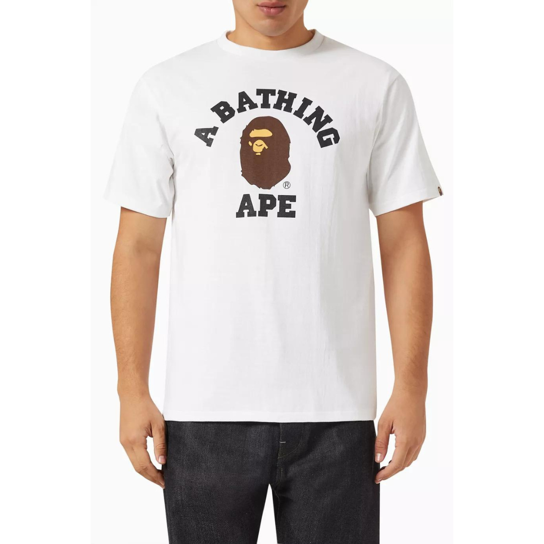 BATHING APE Logo College T-shirt White
