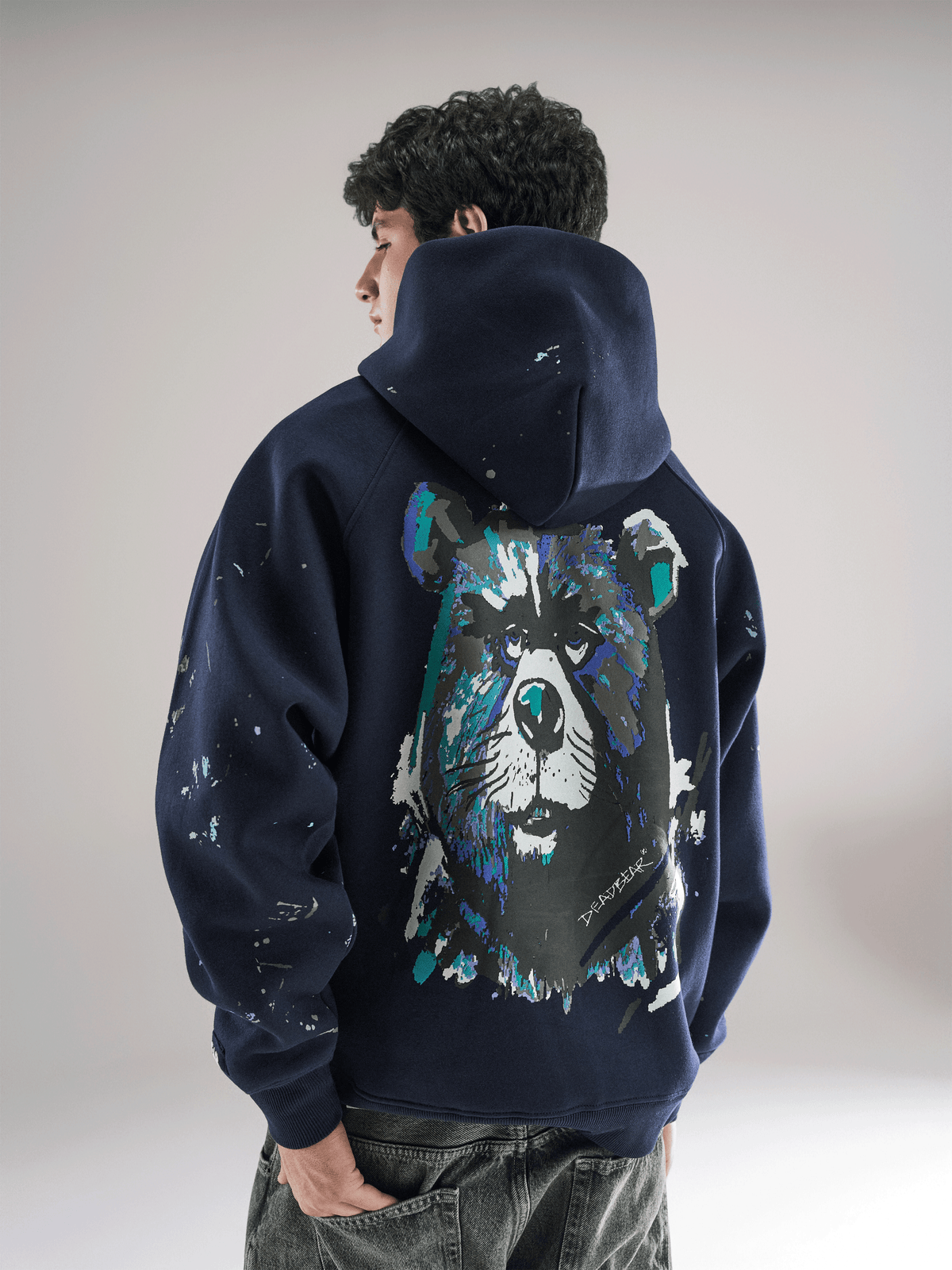 Grumpy Bear Hoodie Navy