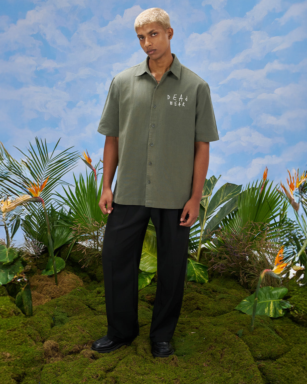 Scribbled Logo Shirt Moss