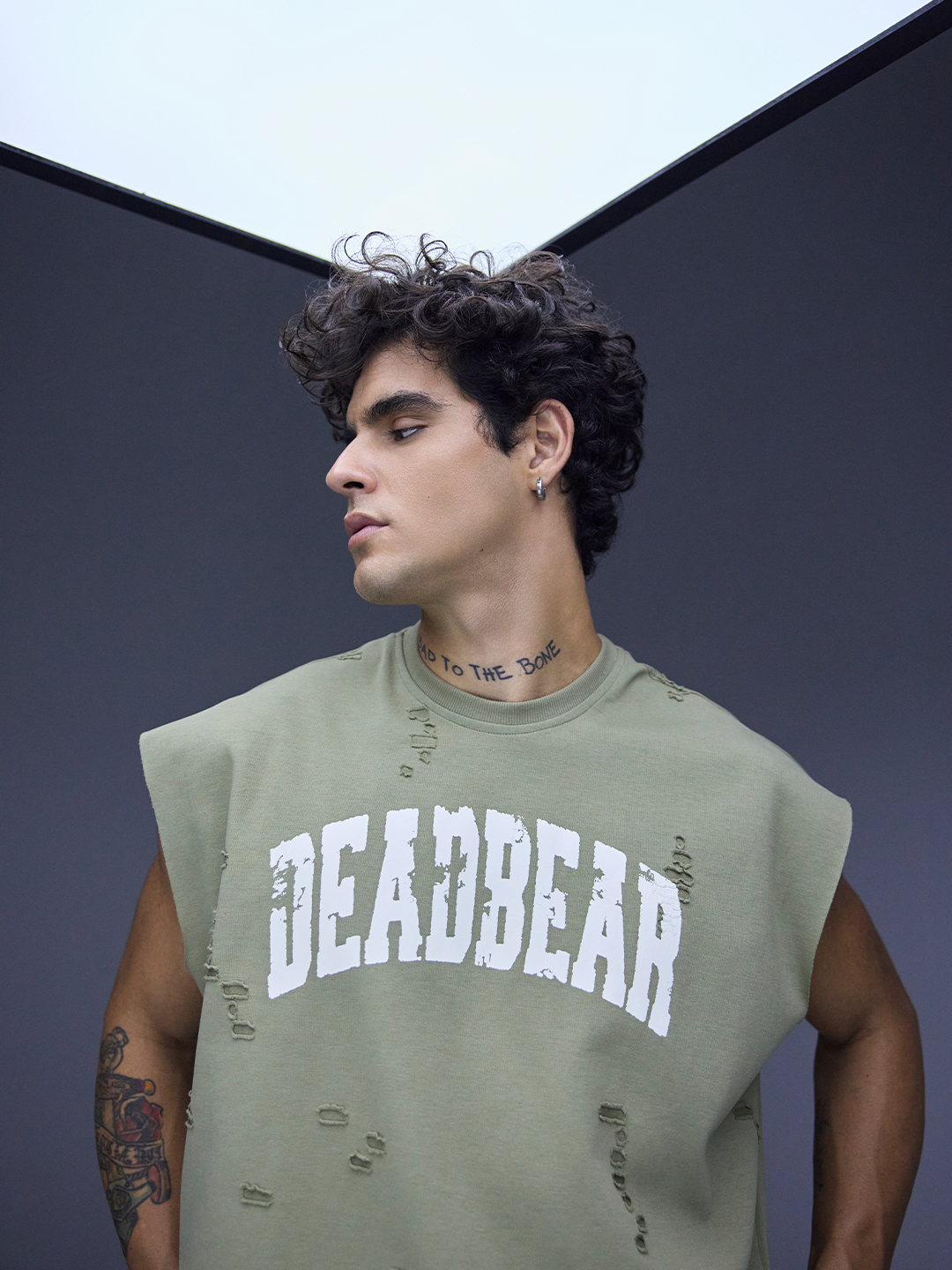 Distressed Olive Tank