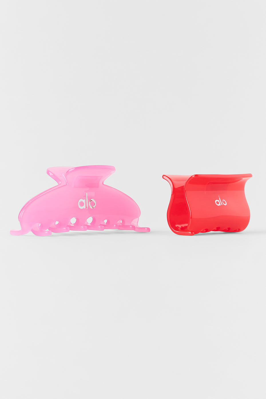 alo Effortless Claw Clip (2-Pack) - Candy Heart Pink/Bright Red