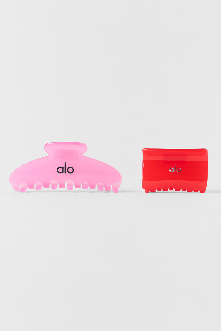 alo Effortless Claw Clip (2-Pack) - Candy Heart Pink/Bright Red