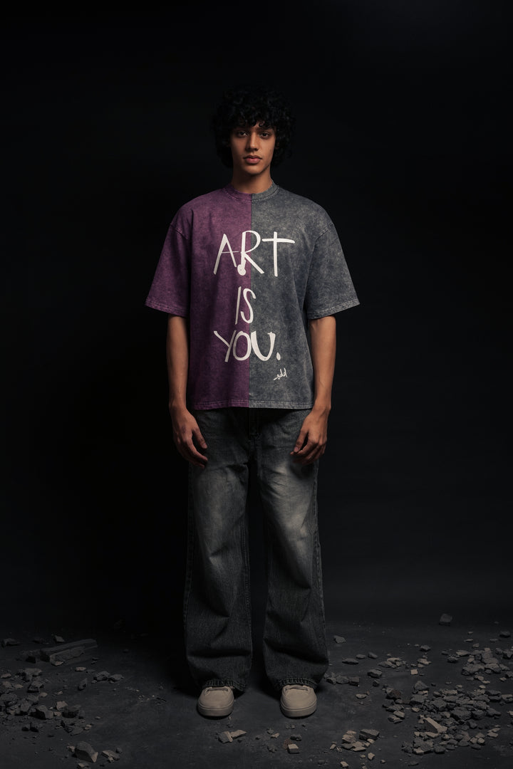 Person wearing a shirt with 'Art is You' text on a dark background - Crepdog Crew - Crepdog Crew