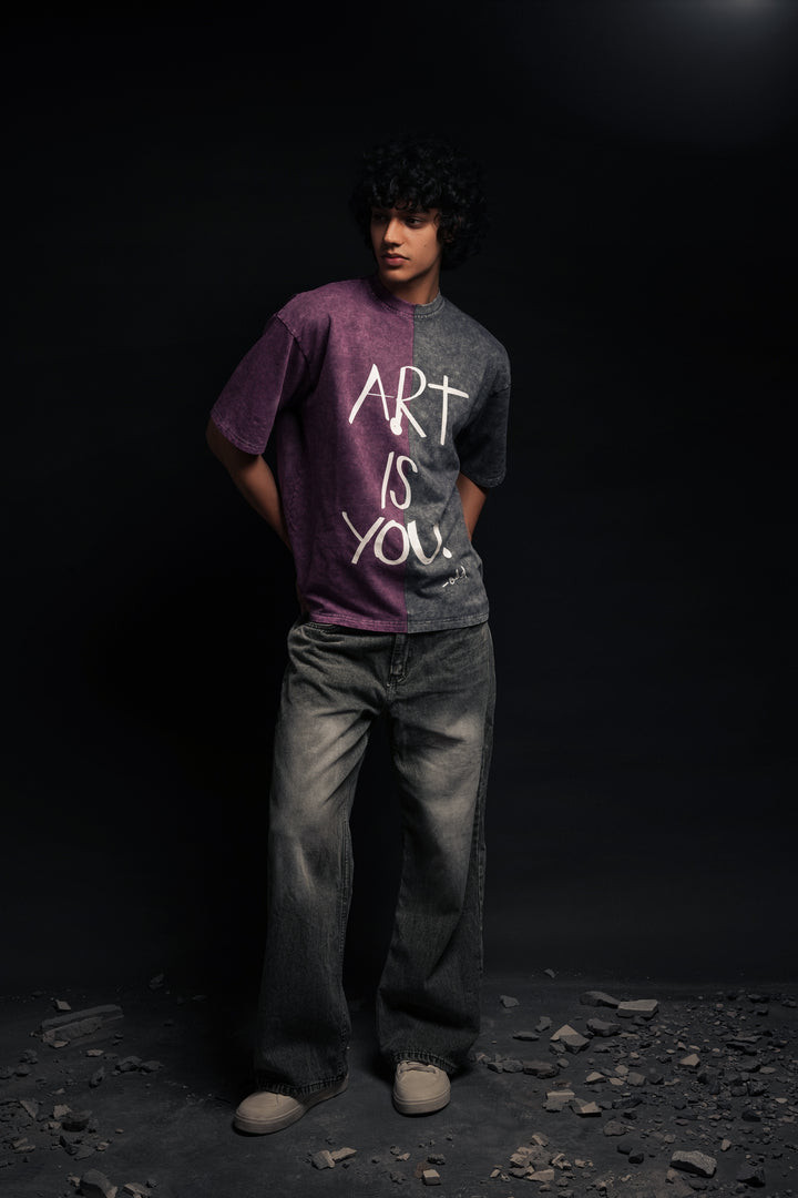 Person wearing a shirt with 'Art is You' text on a dark background - Crepdog Crew - Crepdog Crew