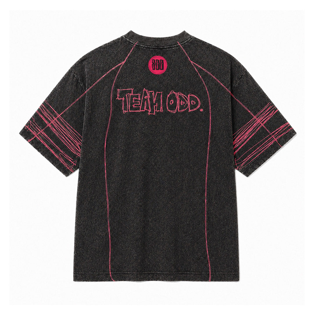 Black-Red Jersey Tshirt