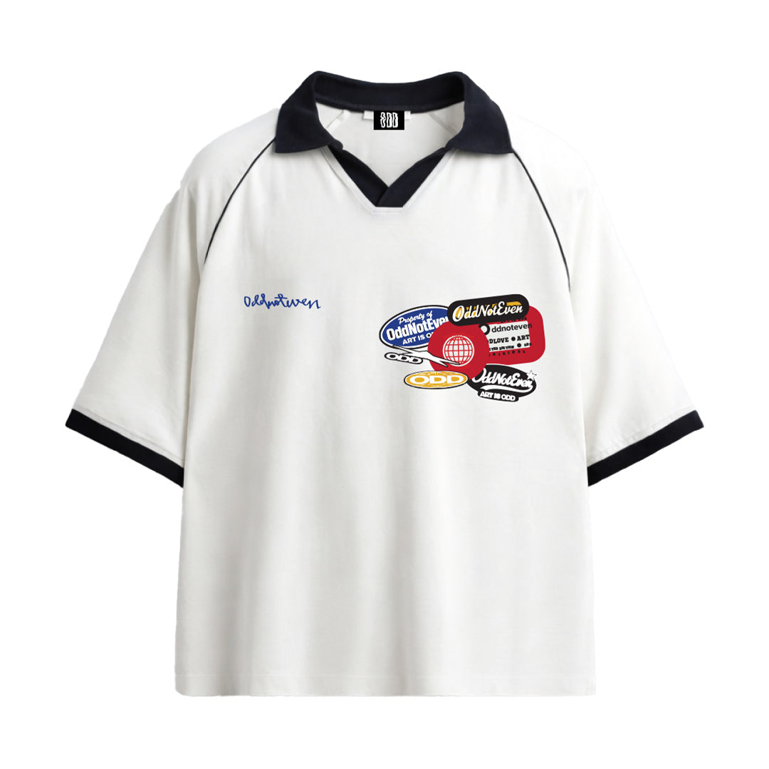 ODD White Polo T-shirt by Crepdog Crew