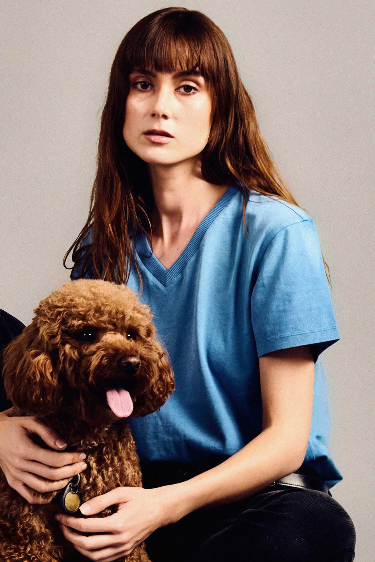 FADED BLUE V-NECK TEE- Unisex