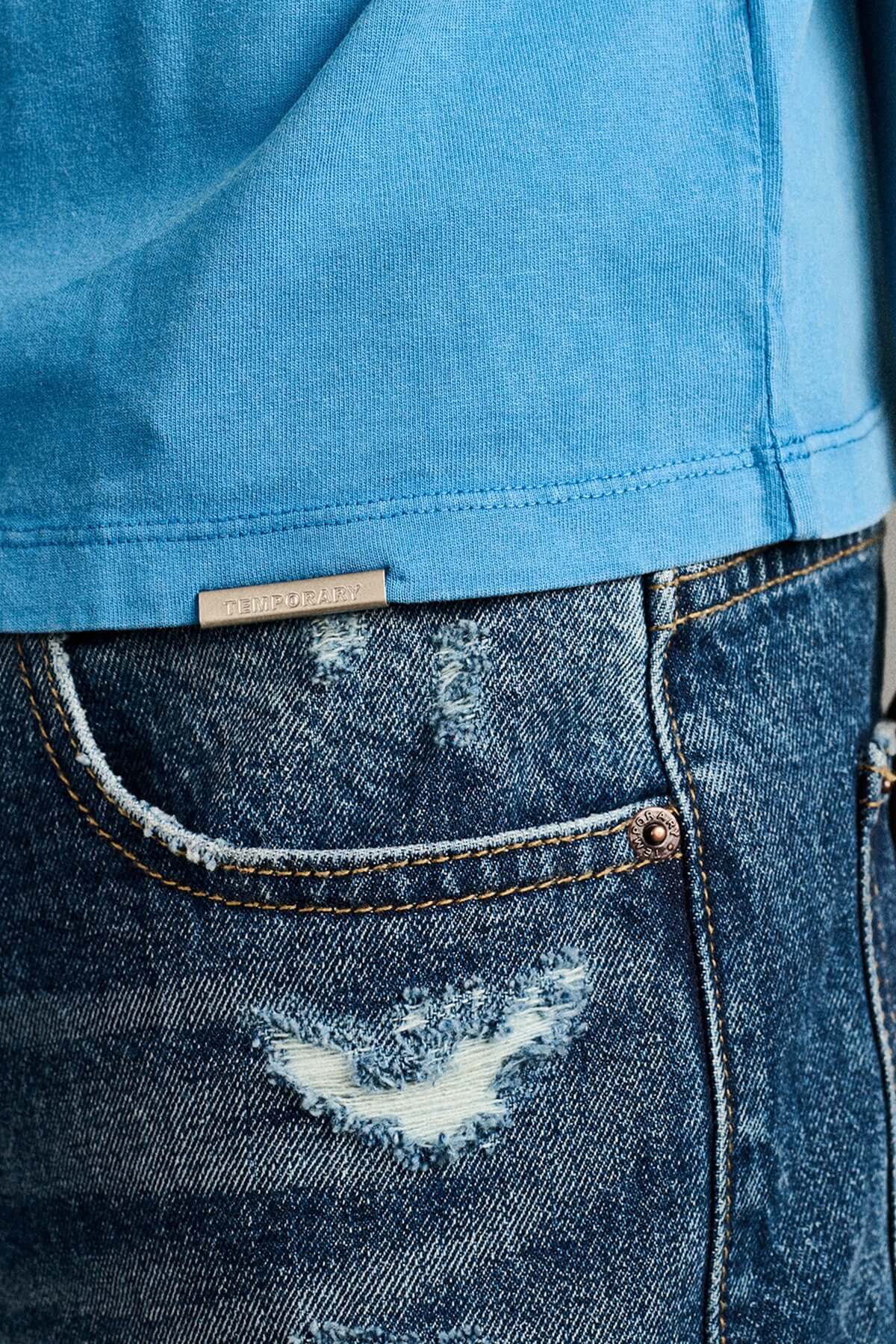 FADED BLUE V-NECK TEE- Unisex