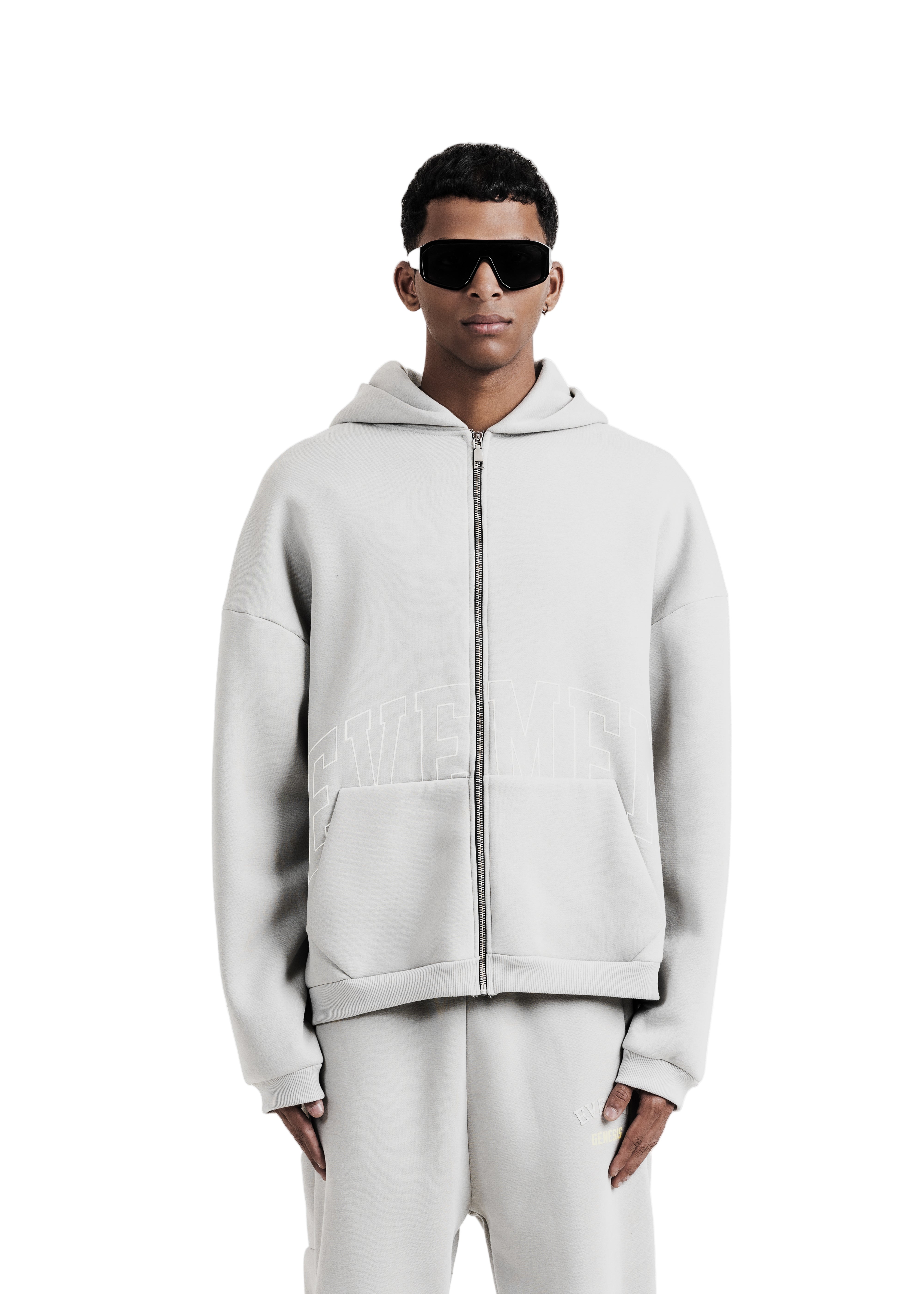 genesis boxy zip through hoodie