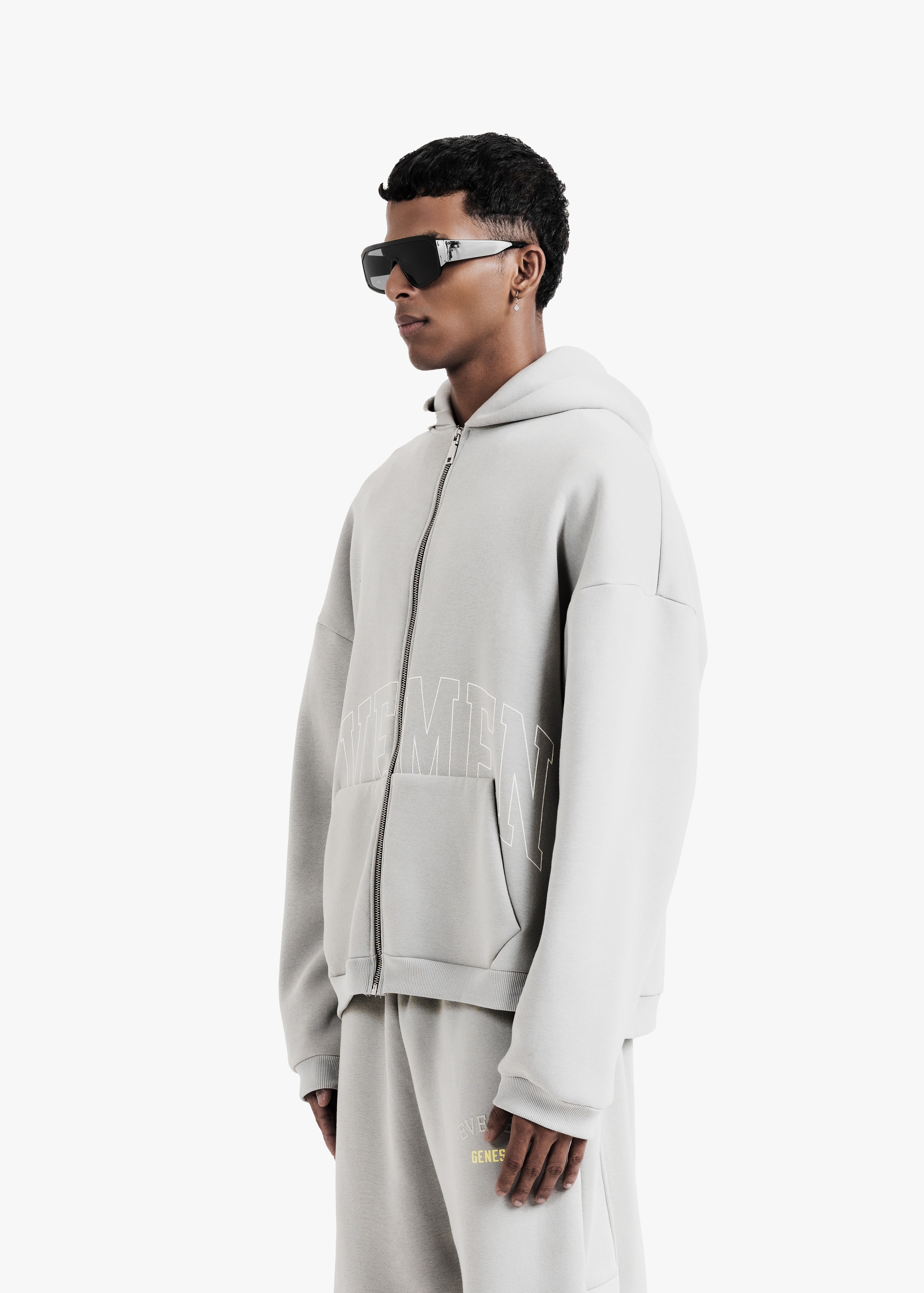 genesis boxy zip through hoodie