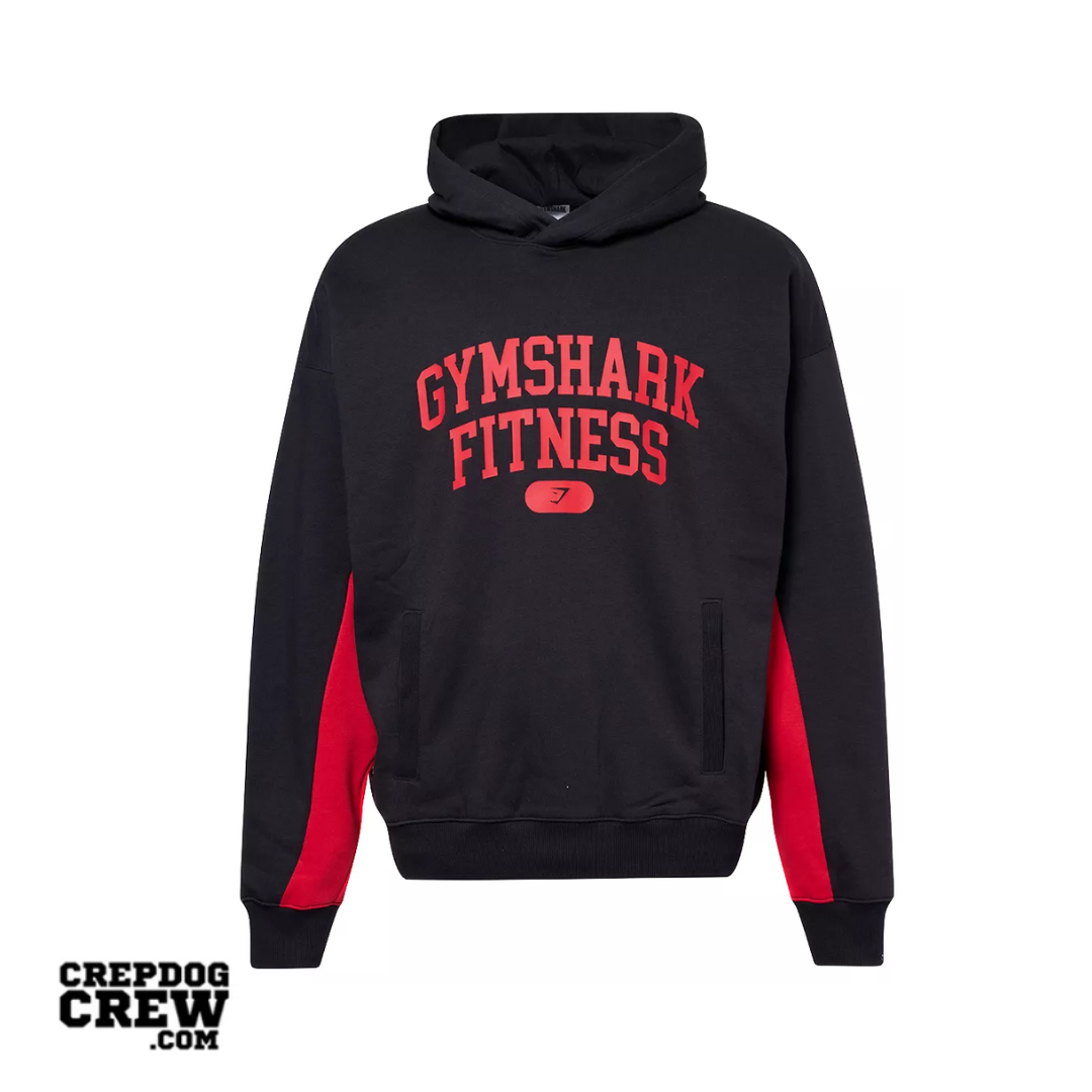 GYMSHARK Campus Hoodie BLACK RED
