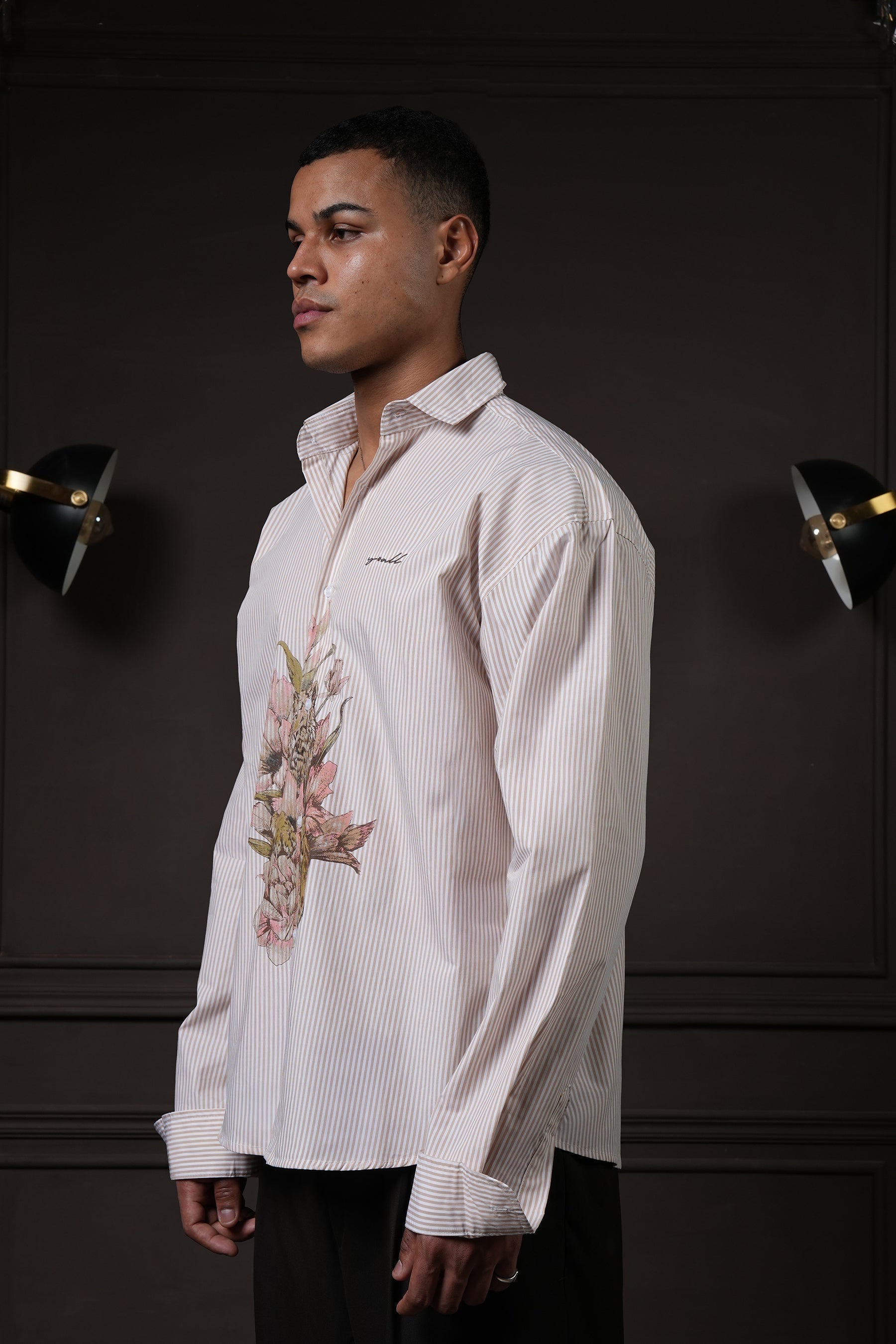 Rebel - Beige Pinstripe Shirt