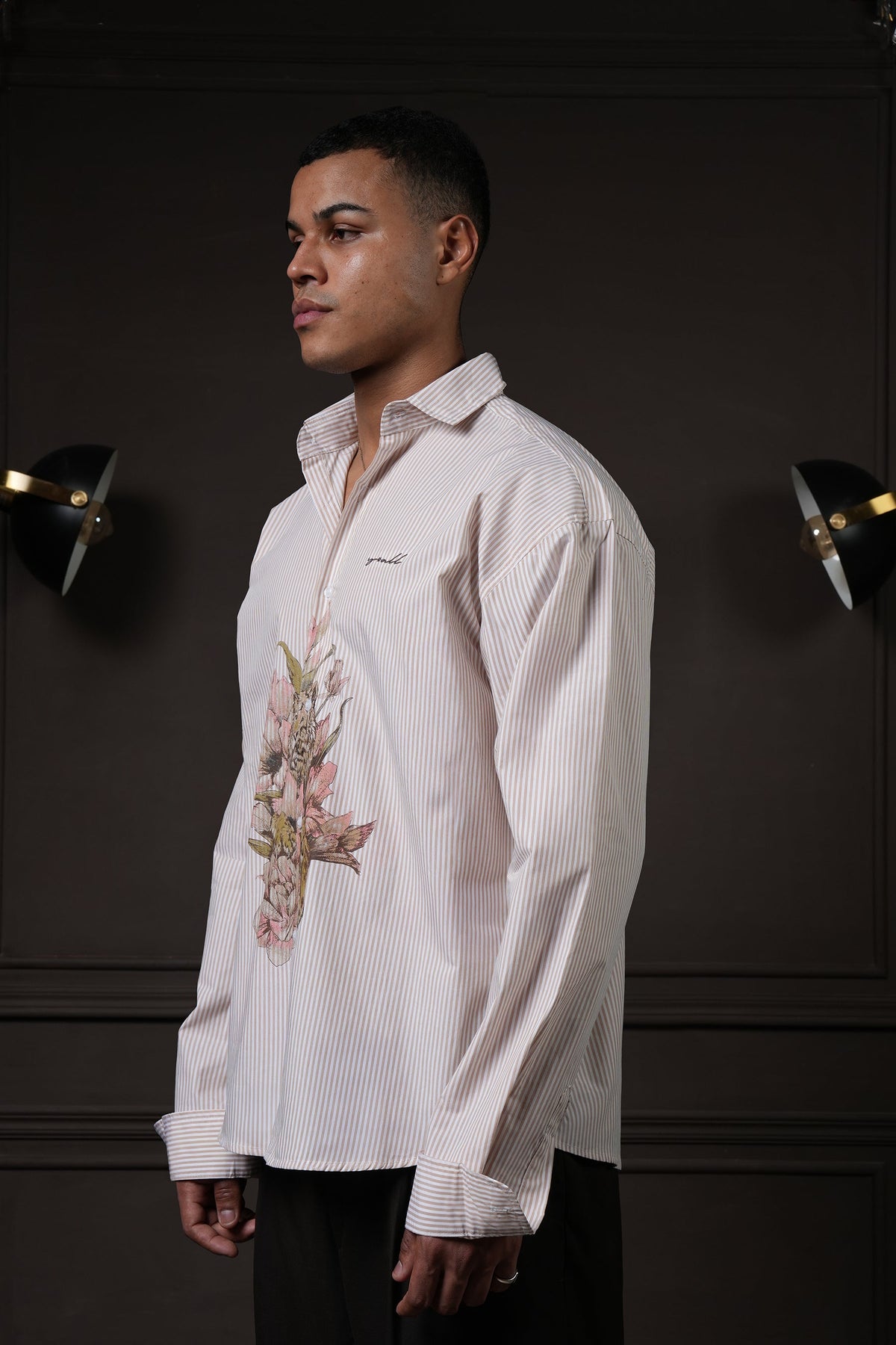 Rebel - Beige Pinstripe Shirt