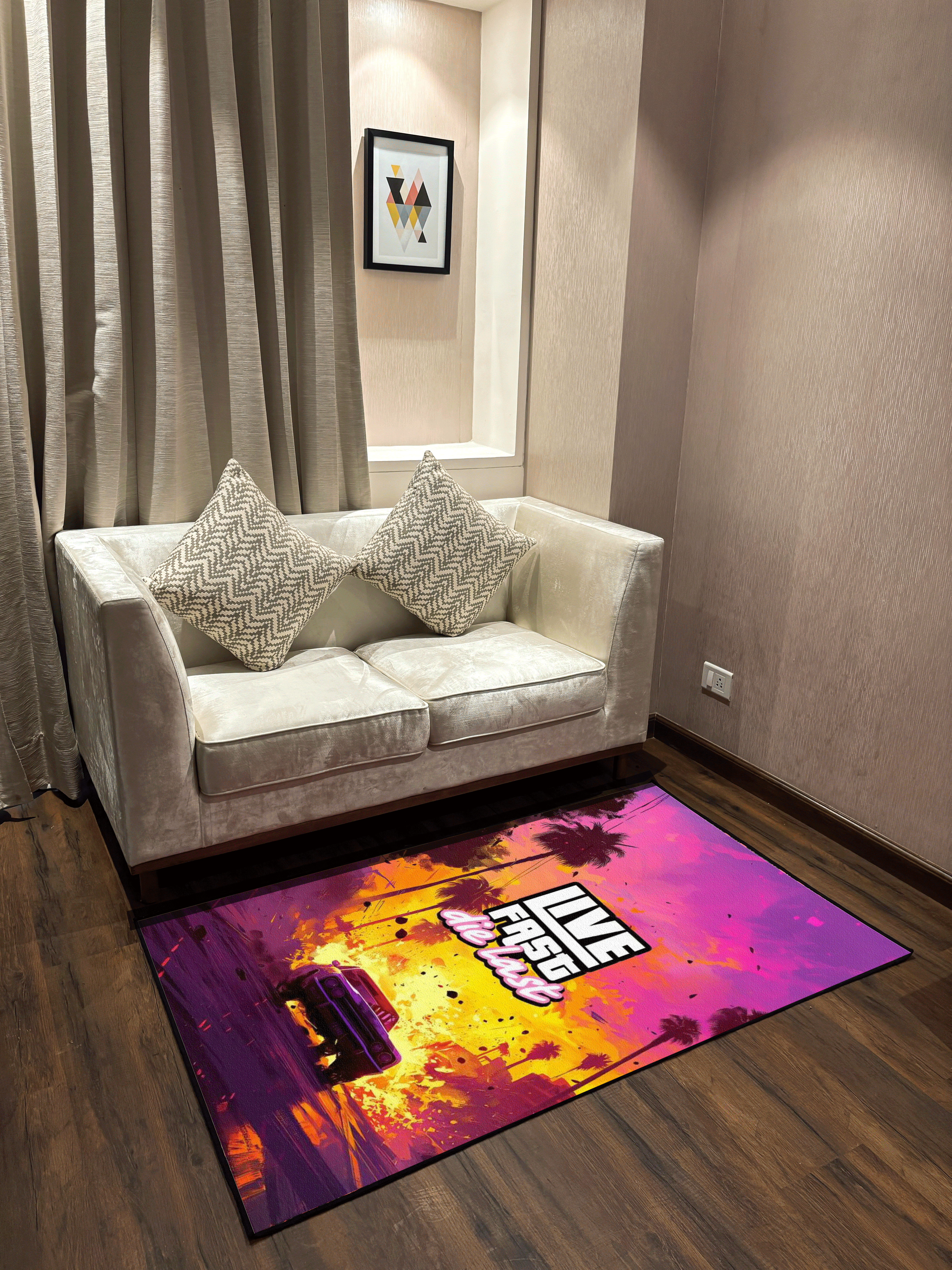 Live fast Gaming Washable Custom Rug