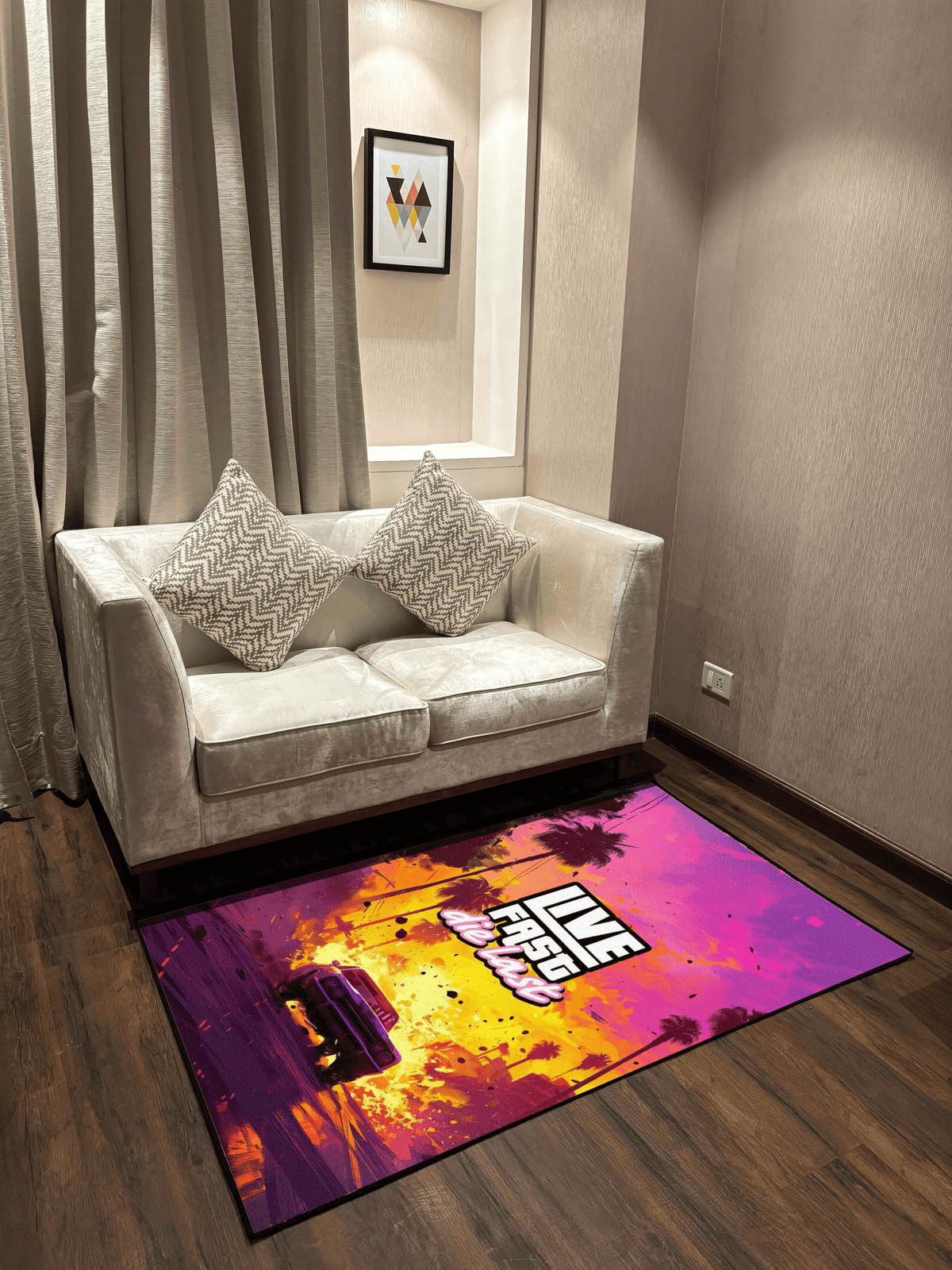 Live fast Gaming Washable Custom Rug