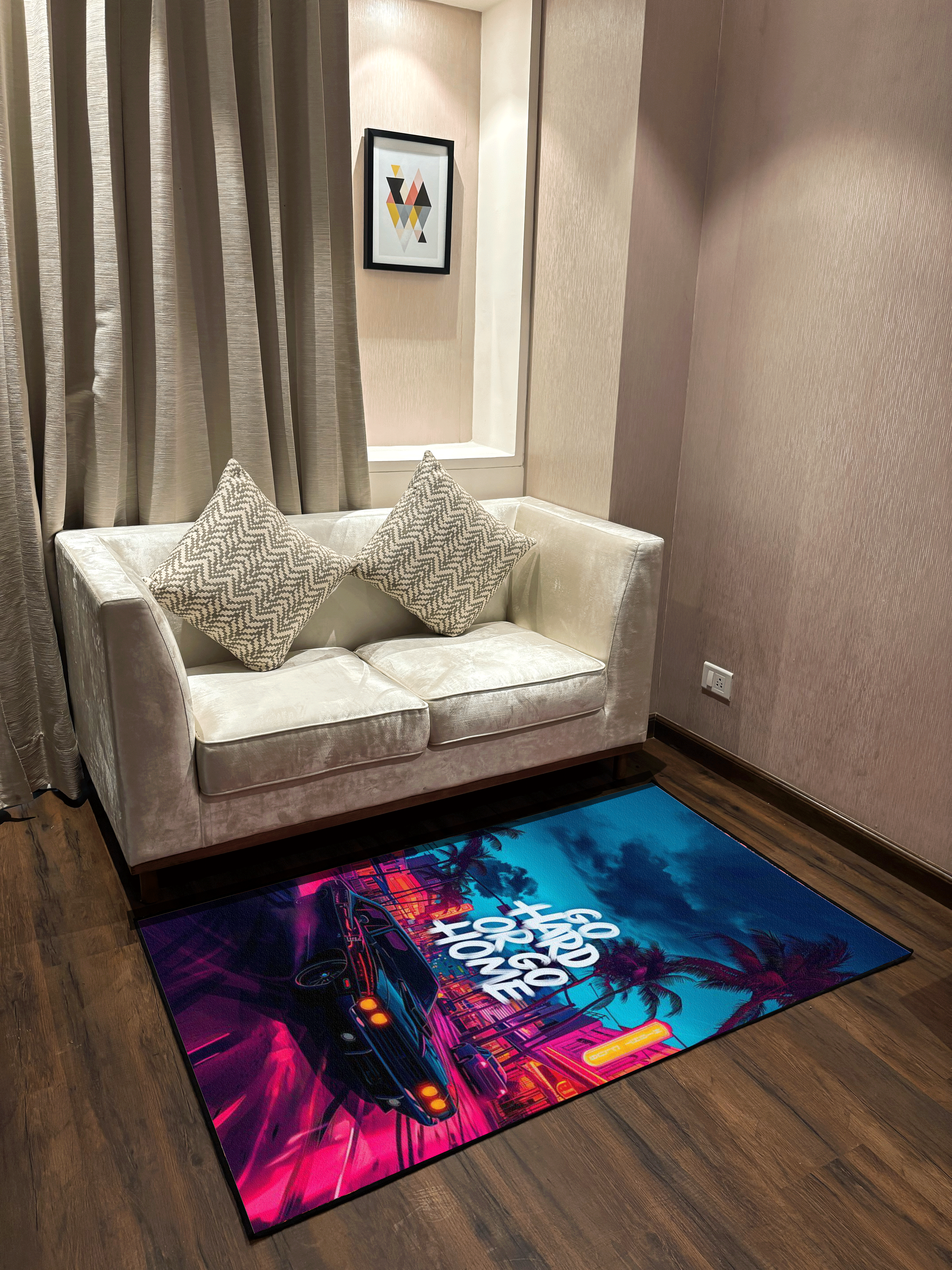 Go hard or Go Home Washable Custom Rug