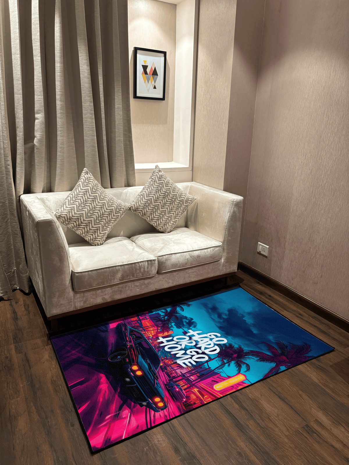 Go hard or Go Home Washable Custom Rug