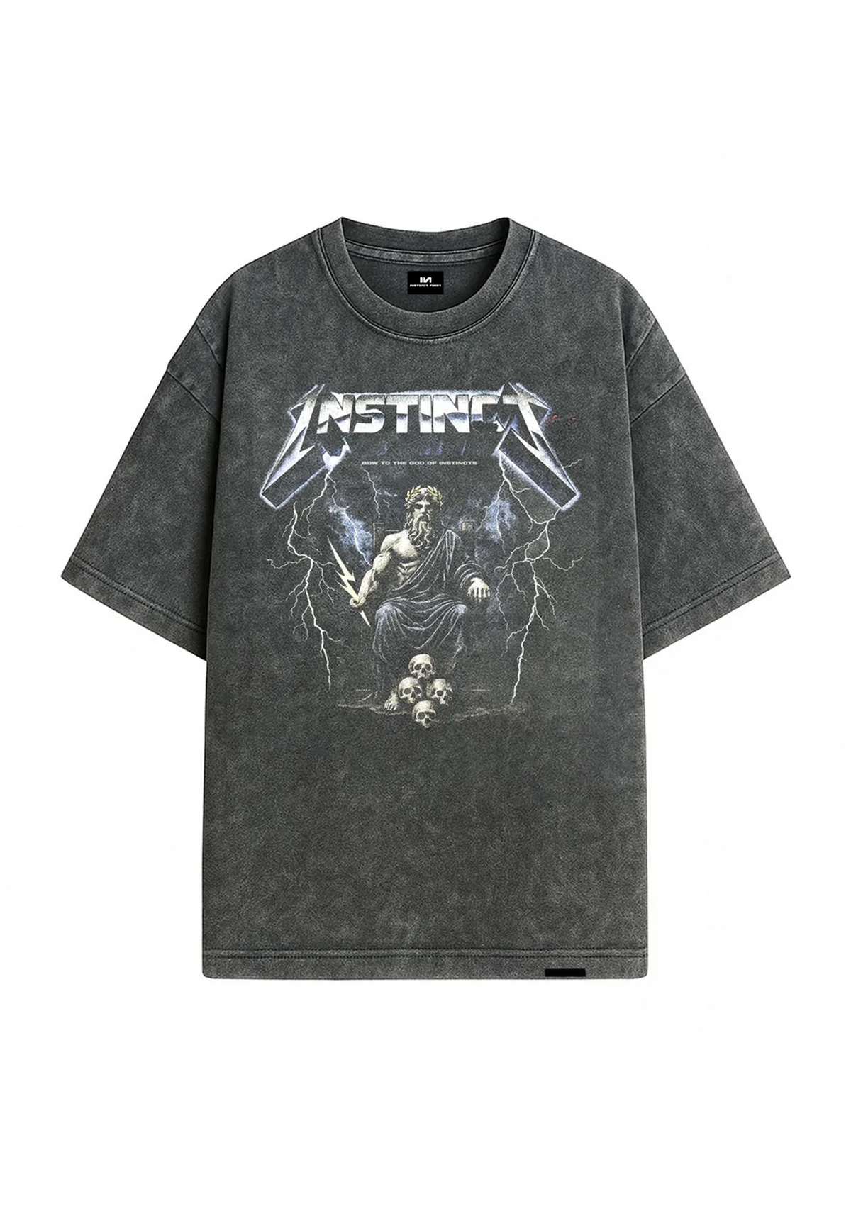 God of Instinct - Oversized Tshirt ( Washed Grey)