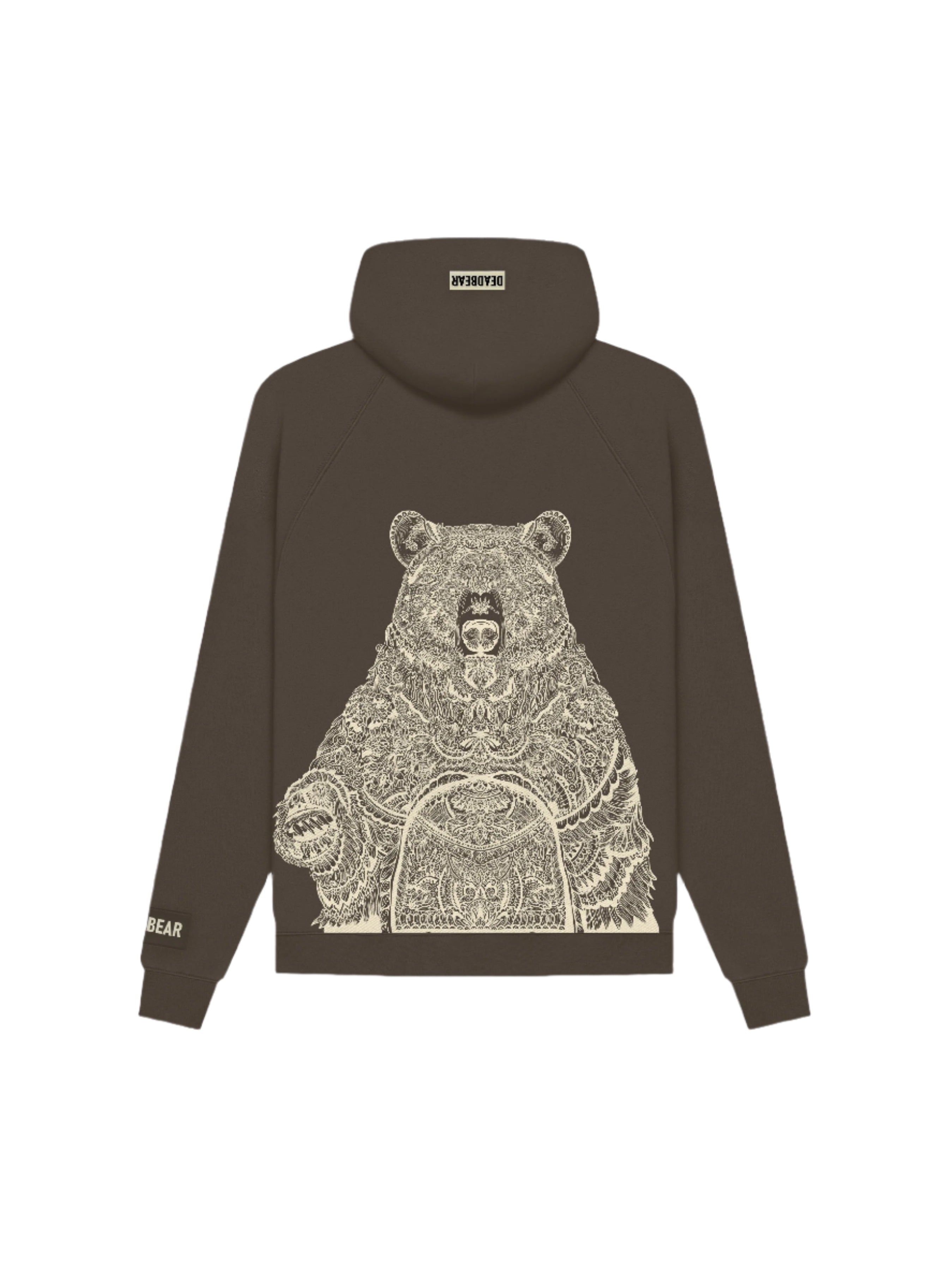 Mandala Bear Hoodie Brown
