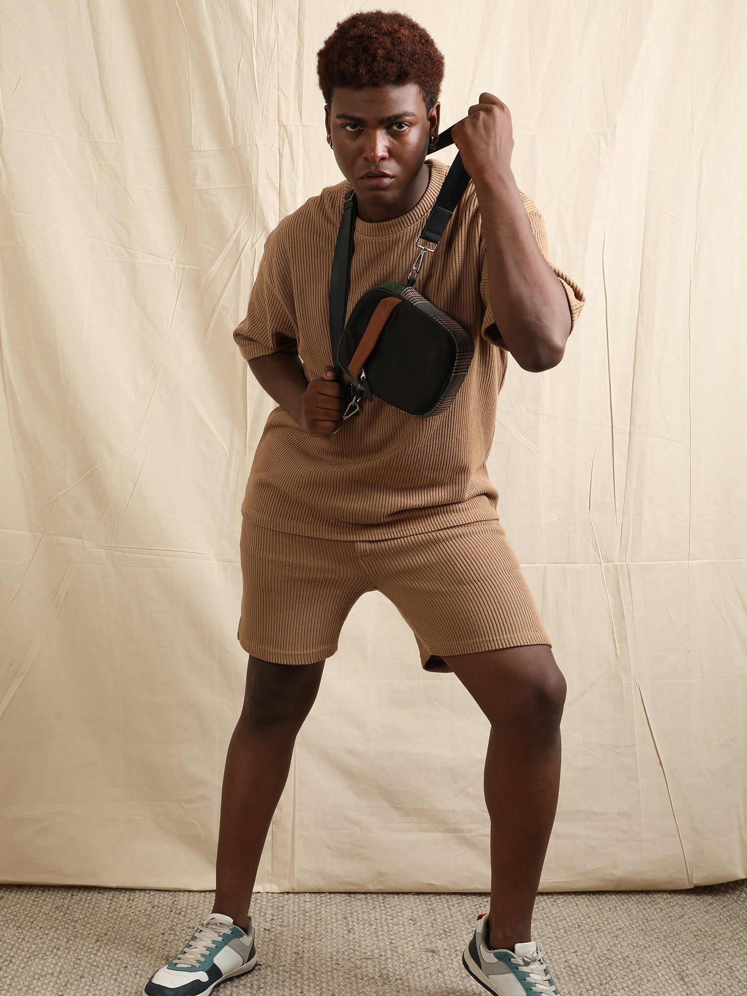 CO-ORD IN SWEATER KNIT FABRIC (BROWN)