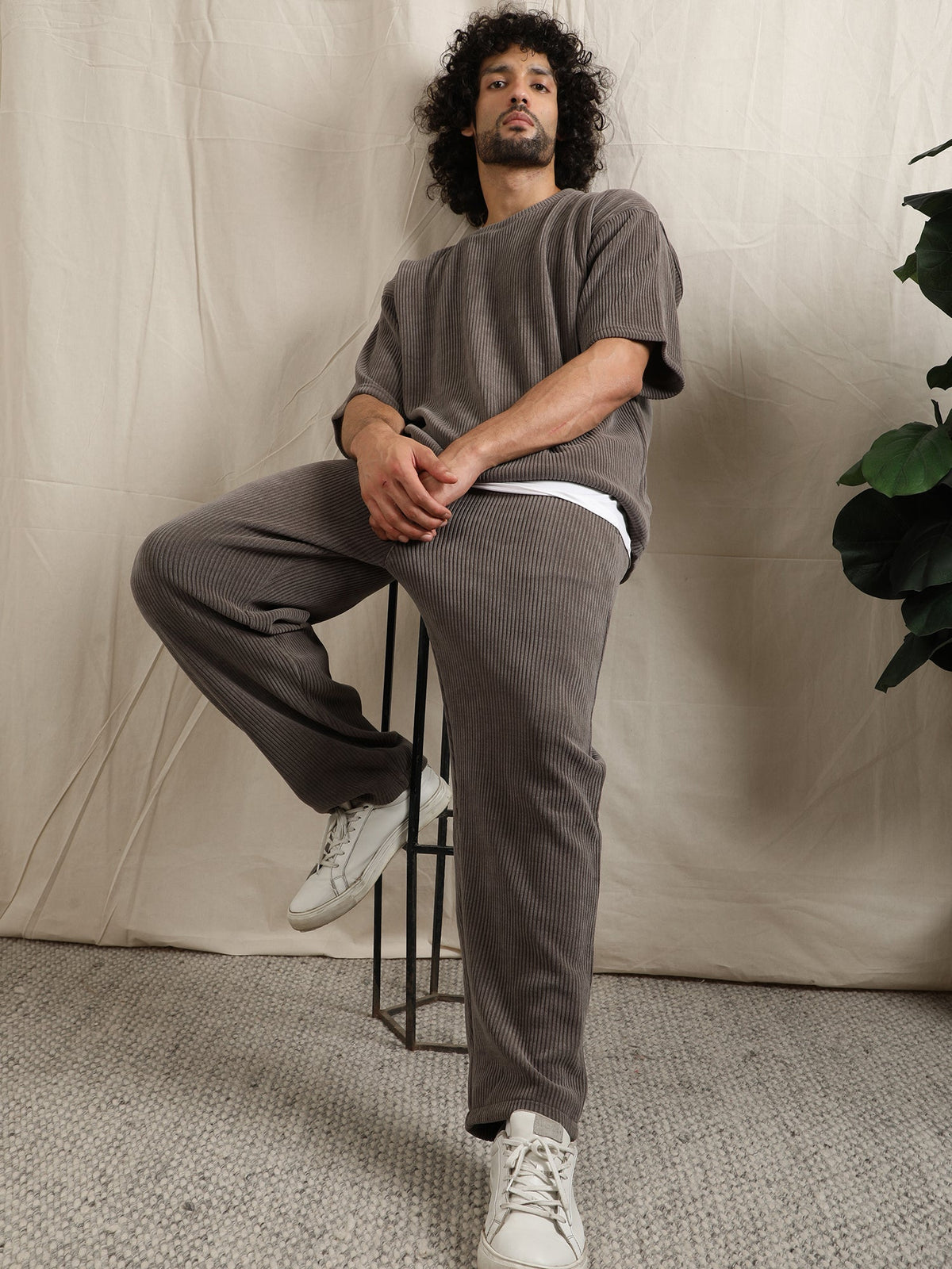 CORDUROY D.GREY TSHIRT