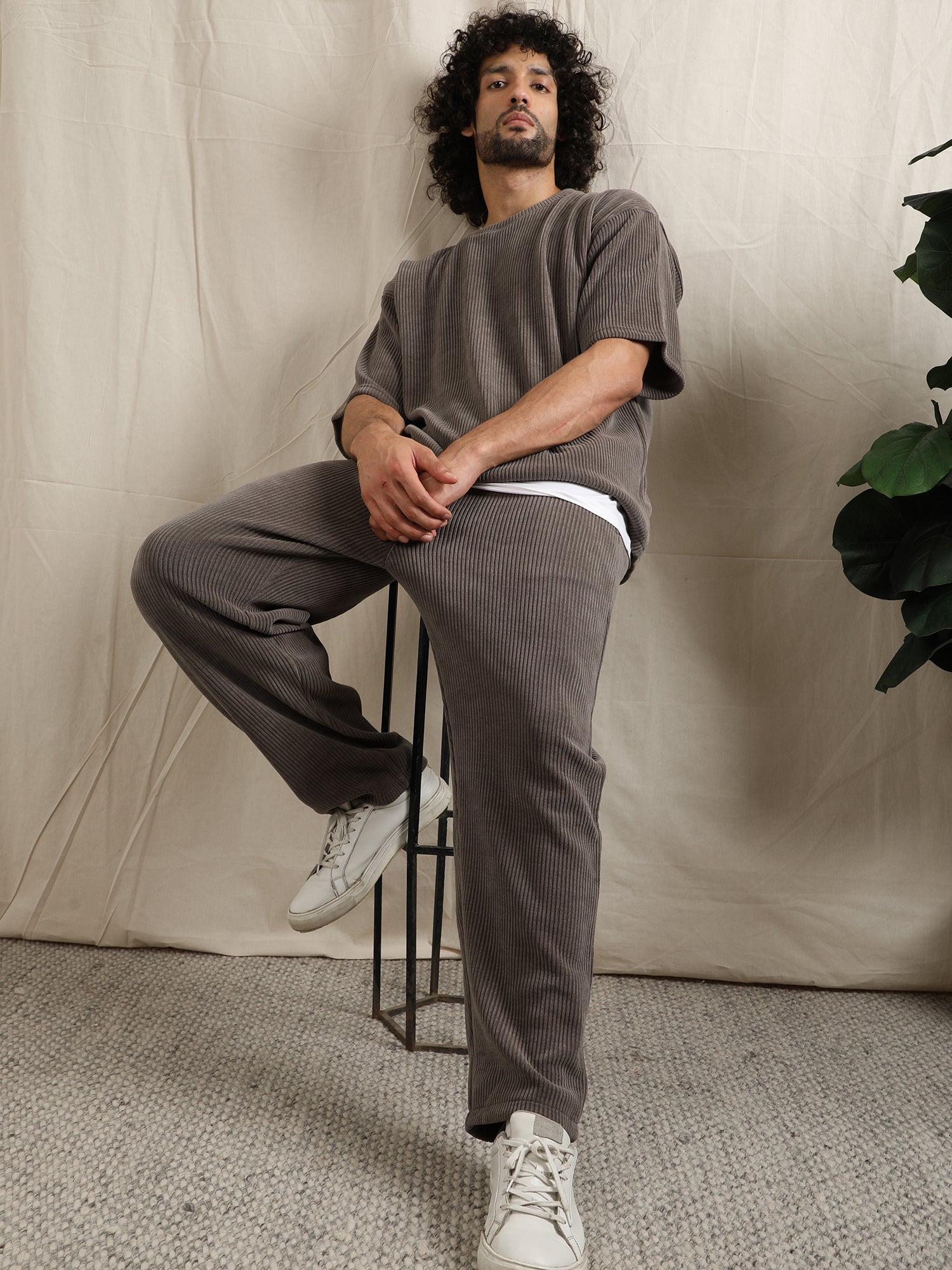 CORDUROY D.GREY PANT