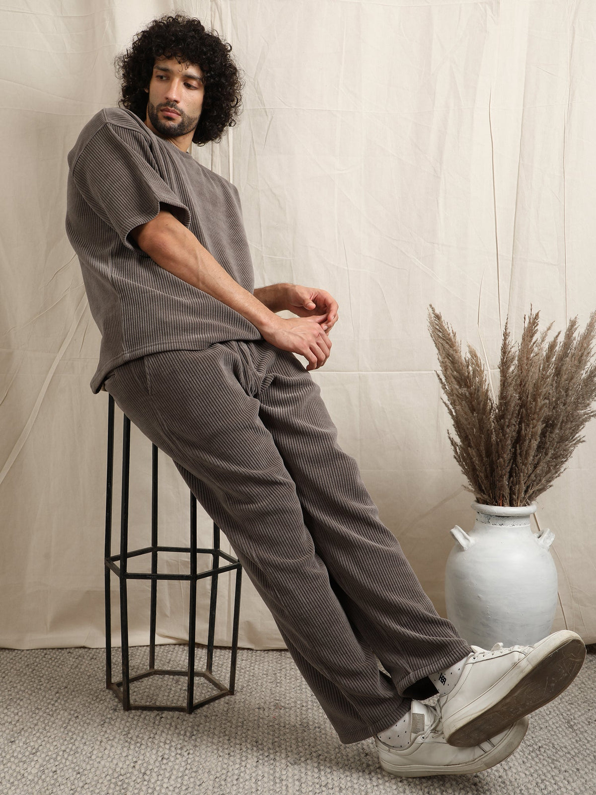 CORDUROY SET D.GREY