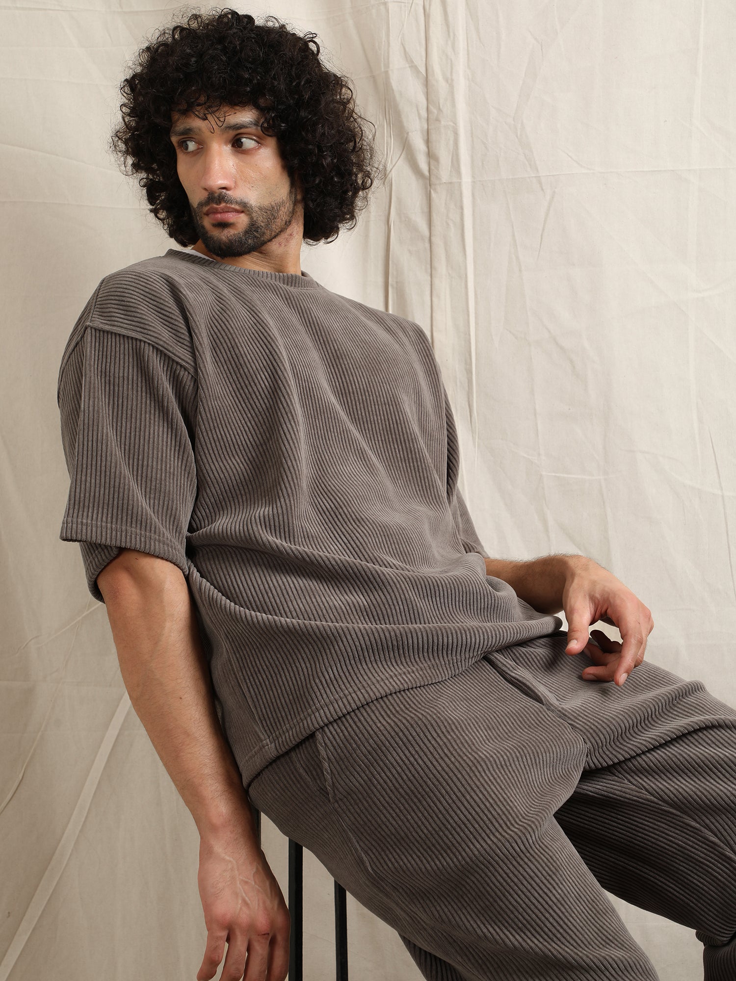 CORDUROY D.GREY TSHIRT