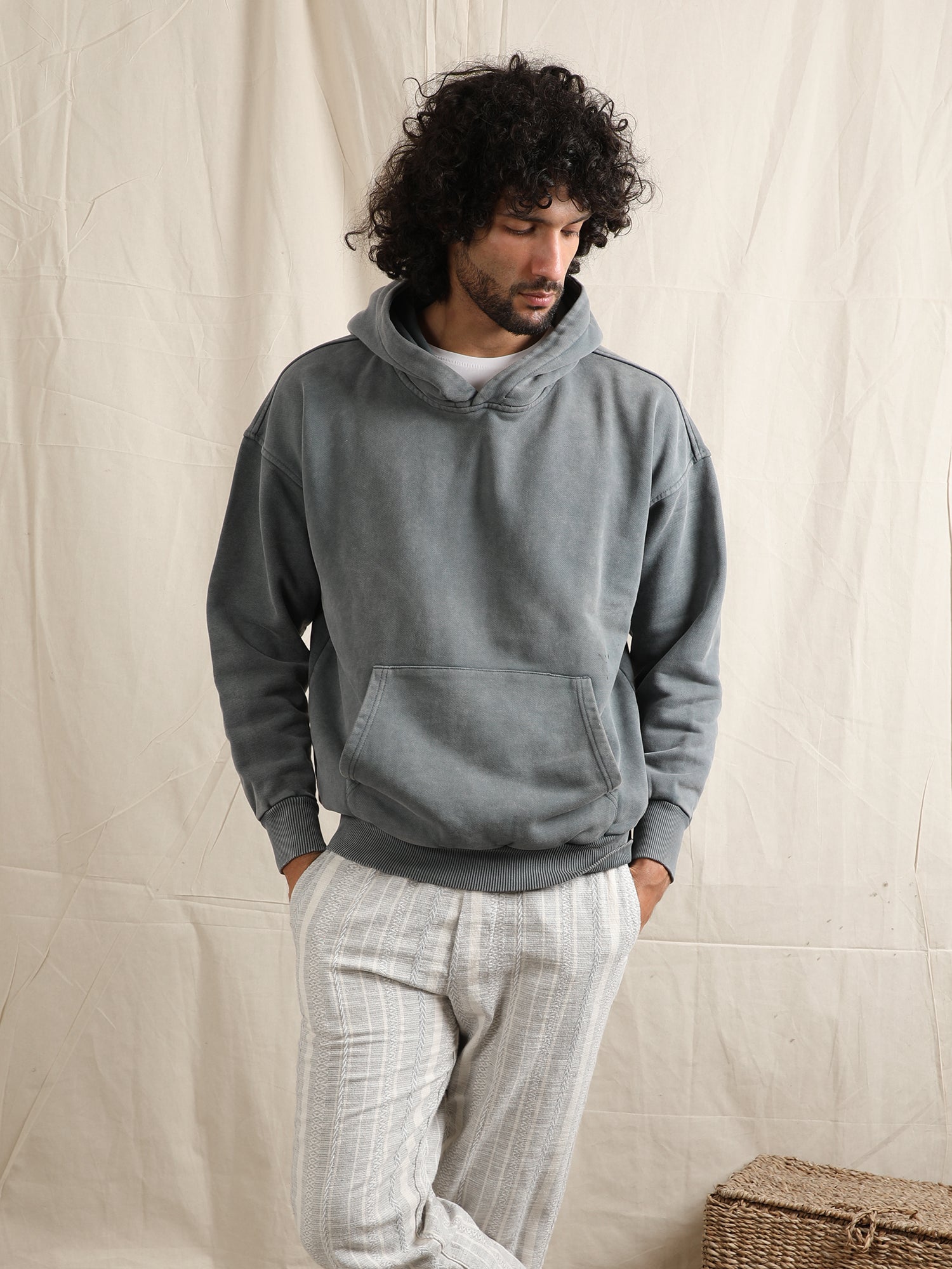 OVERDYED HEAVY WEIGHT HOODIE (WIND SKY)
