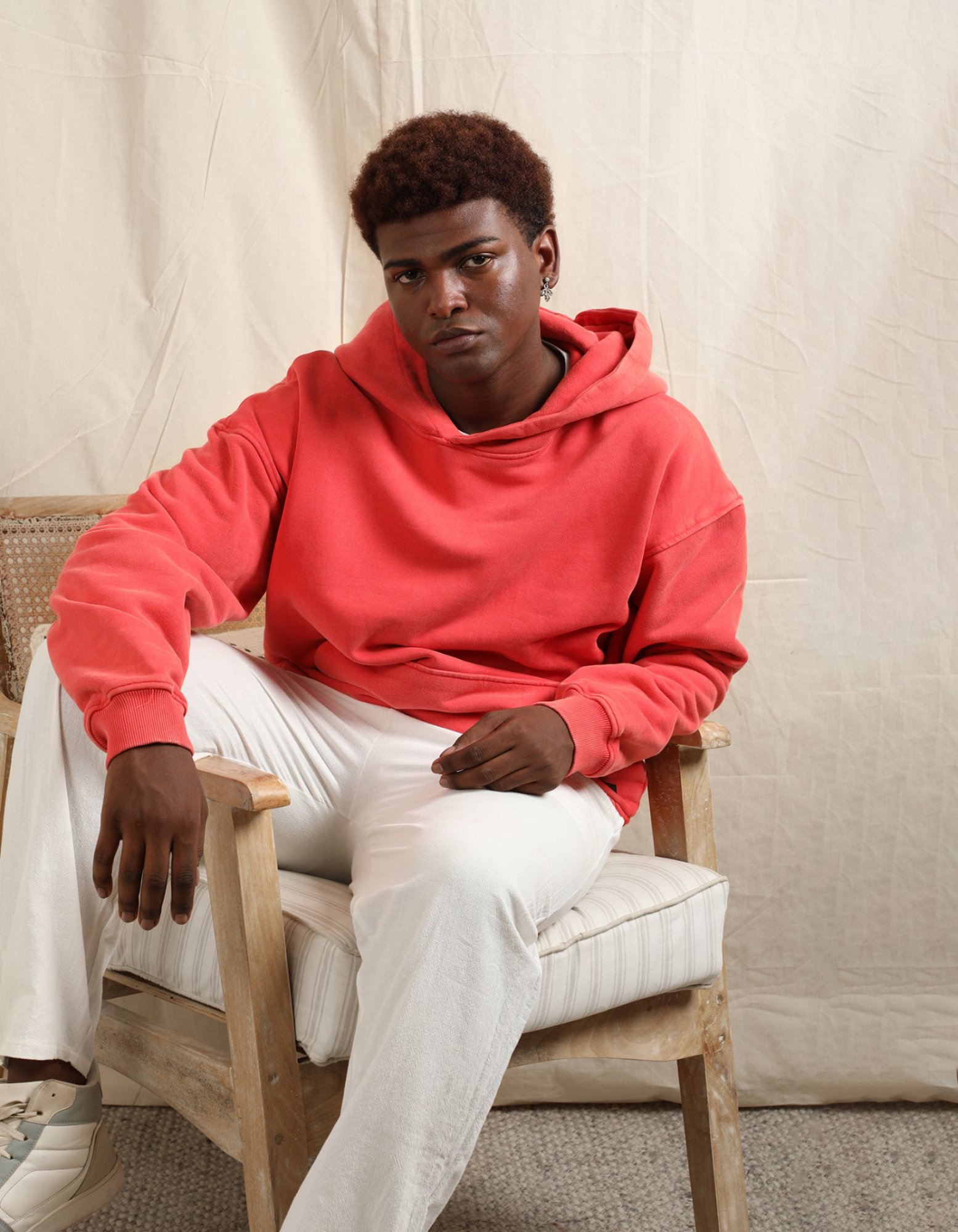 OVERDYED HEAVY WEIGHT HOODIE (BRIGHT SCARLET)