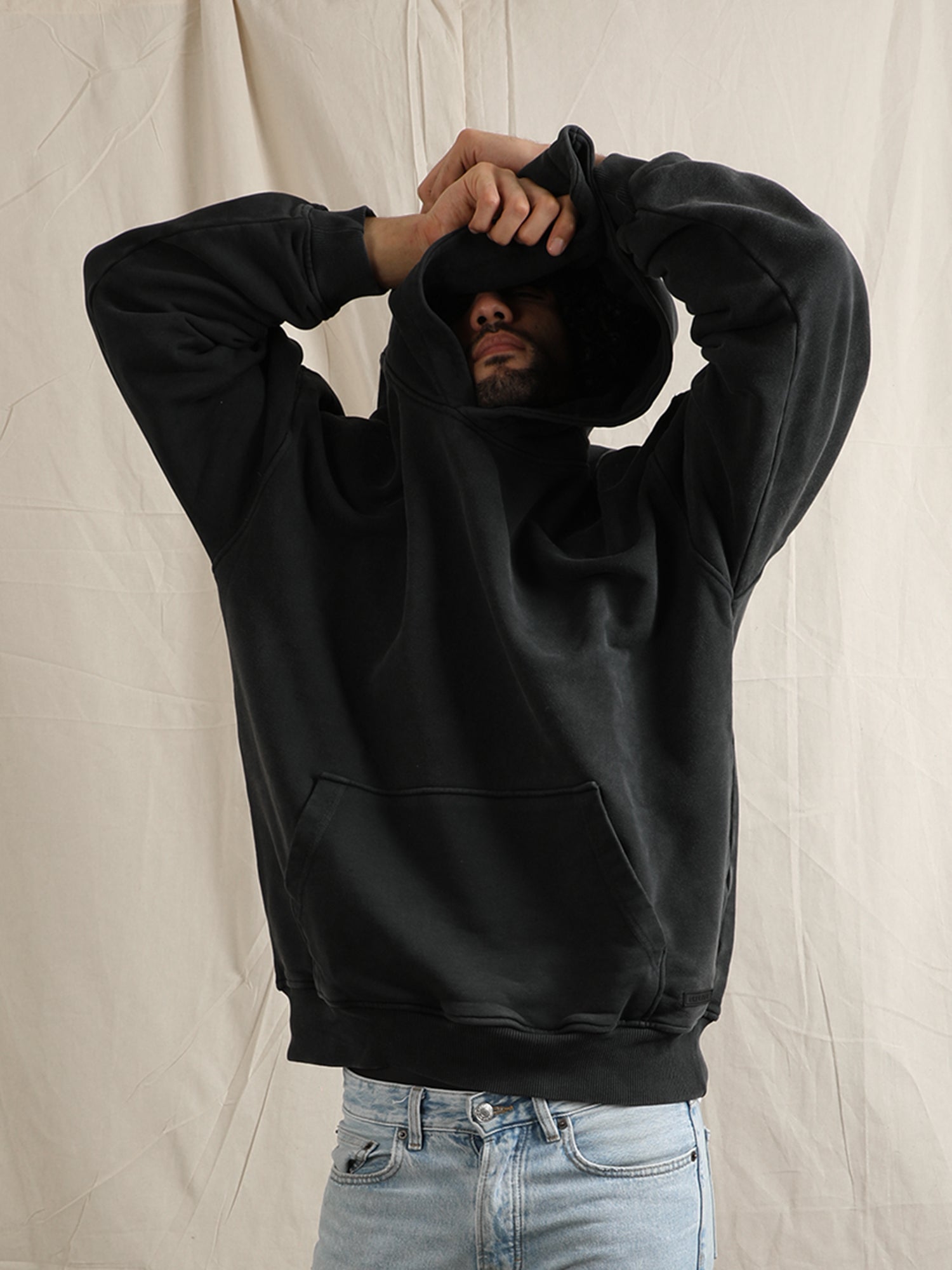 OVERDYED HEAVY WEIGHT HOODIE (BLACK)