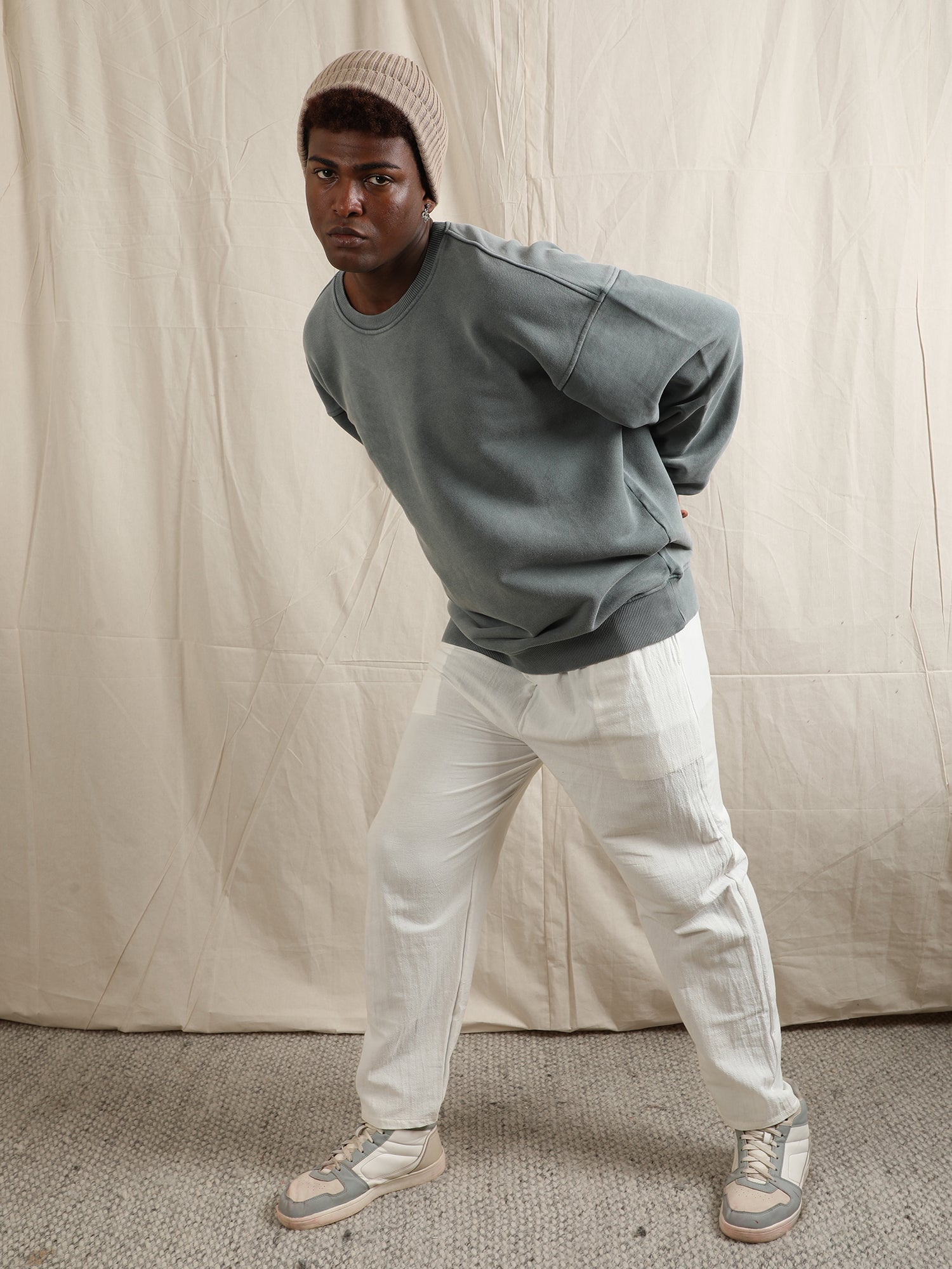 OVERDYED SWEATSHIRT (GREY TEAL)