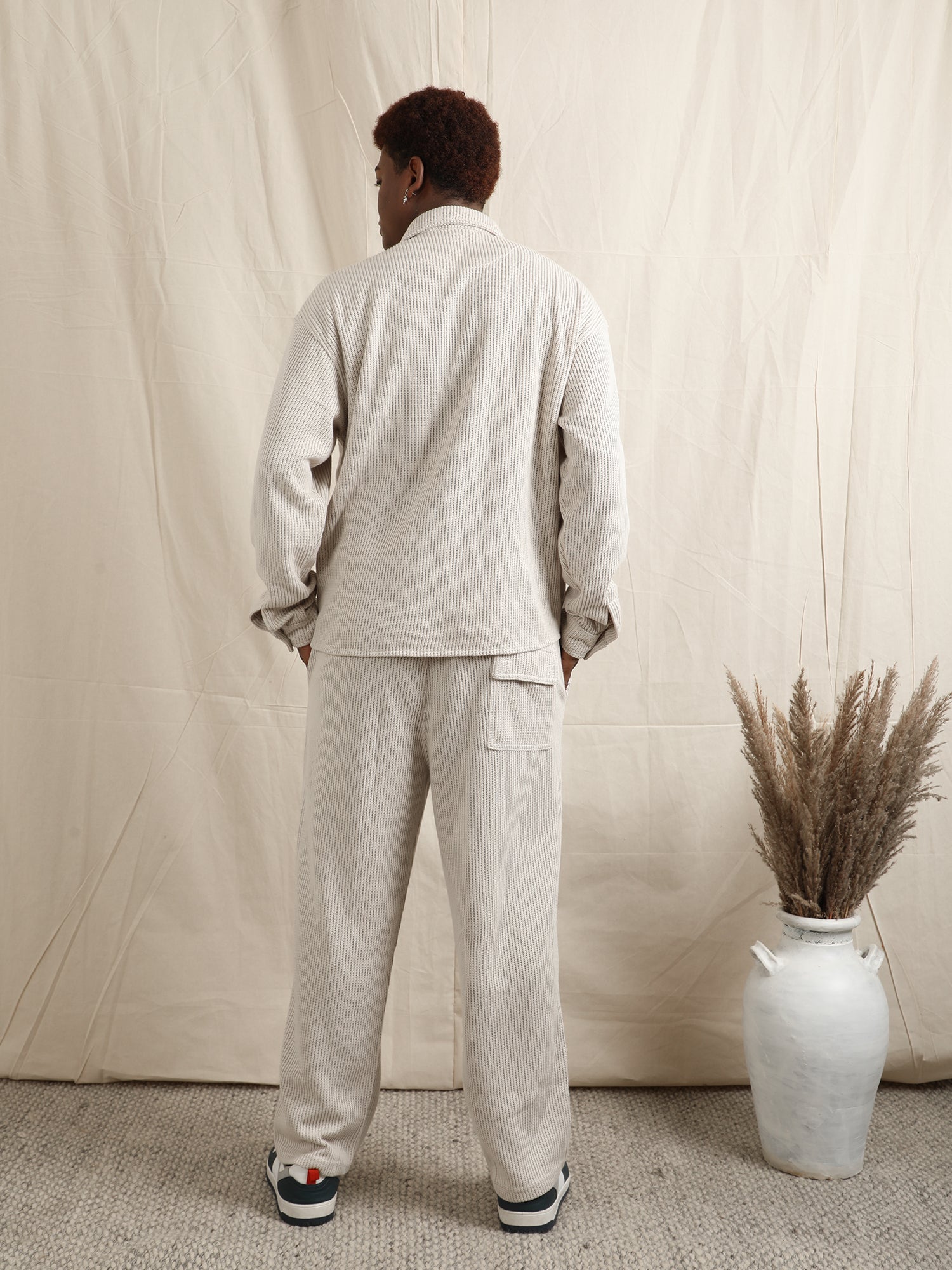 SWEATER KNIT FABRIC PANT(CREAM)