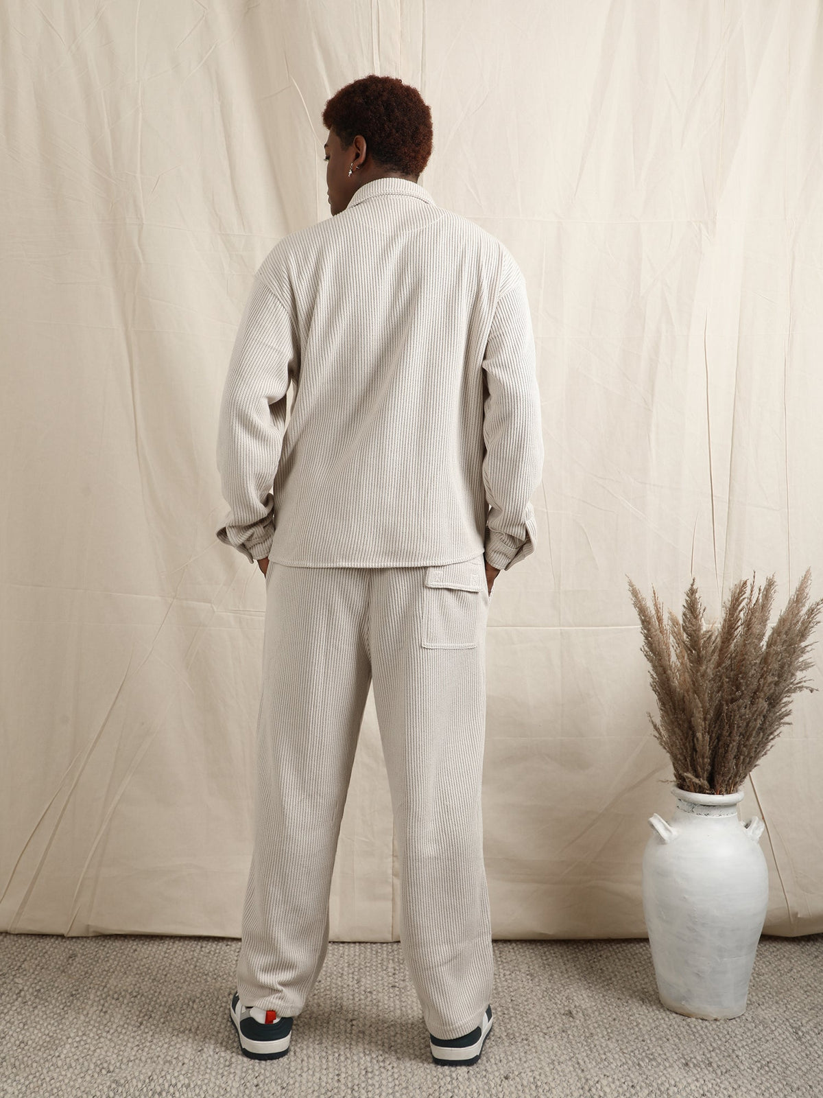 SWEATER KNIT FABRIC PANT(CREAM)
