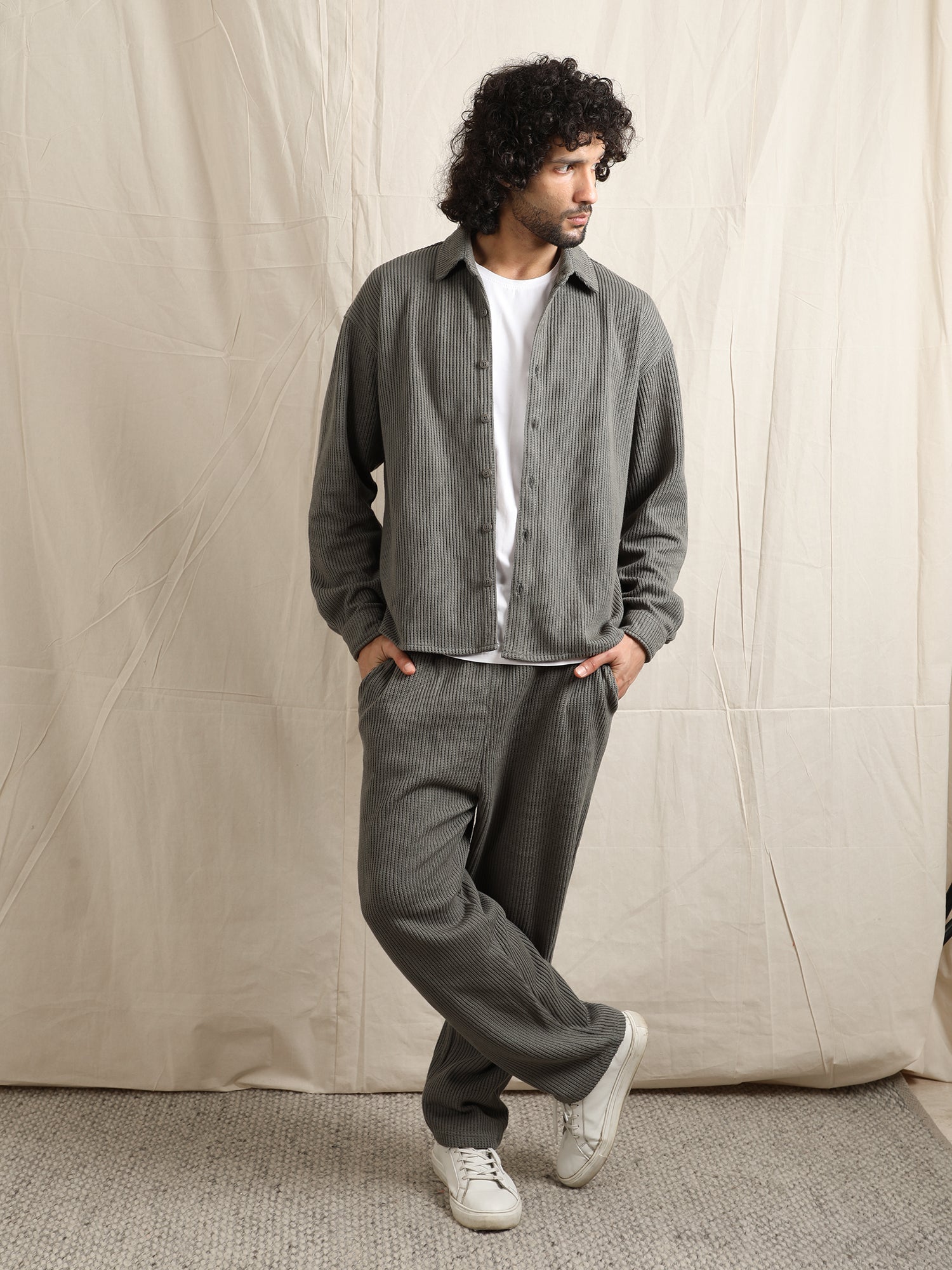 SWEATER KNIT FABRIC PANT(OLIVE)