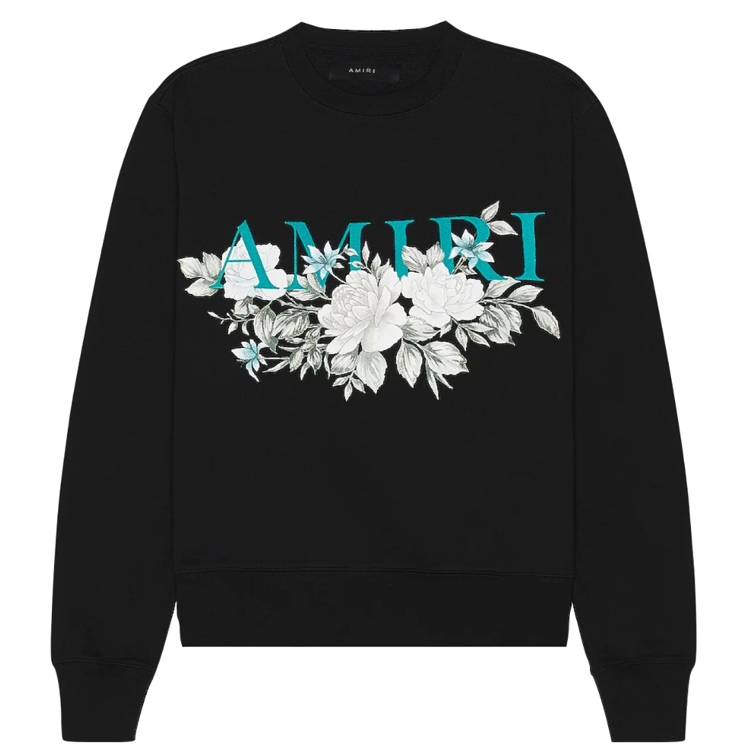 AMIRI FLORAL Sweat Shirt BLACK