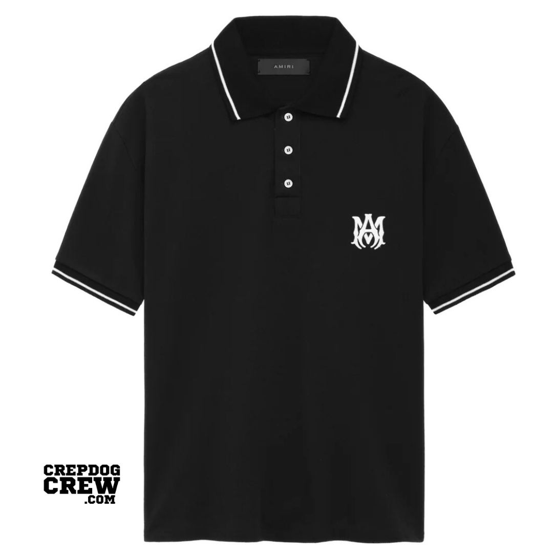 AMIRI MA CORE LOGO POLO TEE BLACK