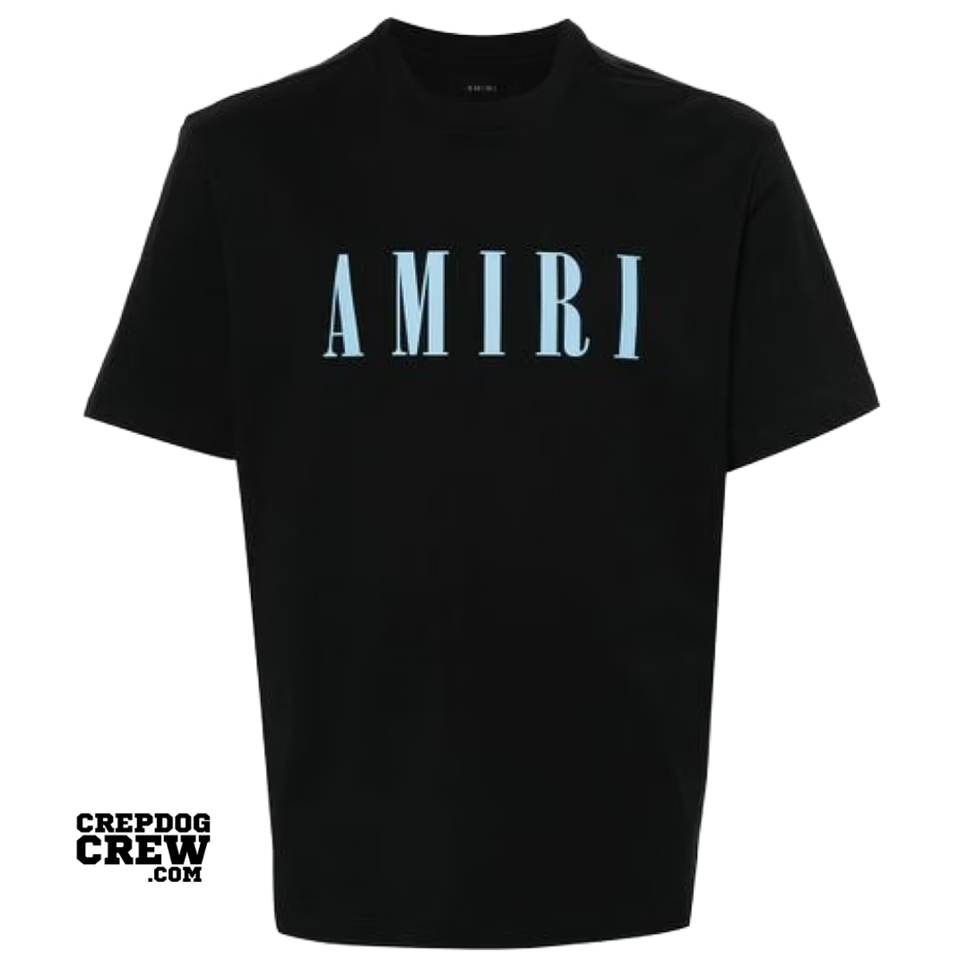 AMIRI LOGO COTTON REGULAR FIT TEE BLACK