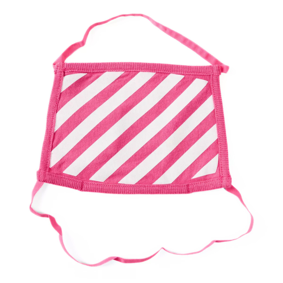 OFF WHITE DIAGONAL GRAPHIC PRINT FACE MASK FUCHSIA WHITE