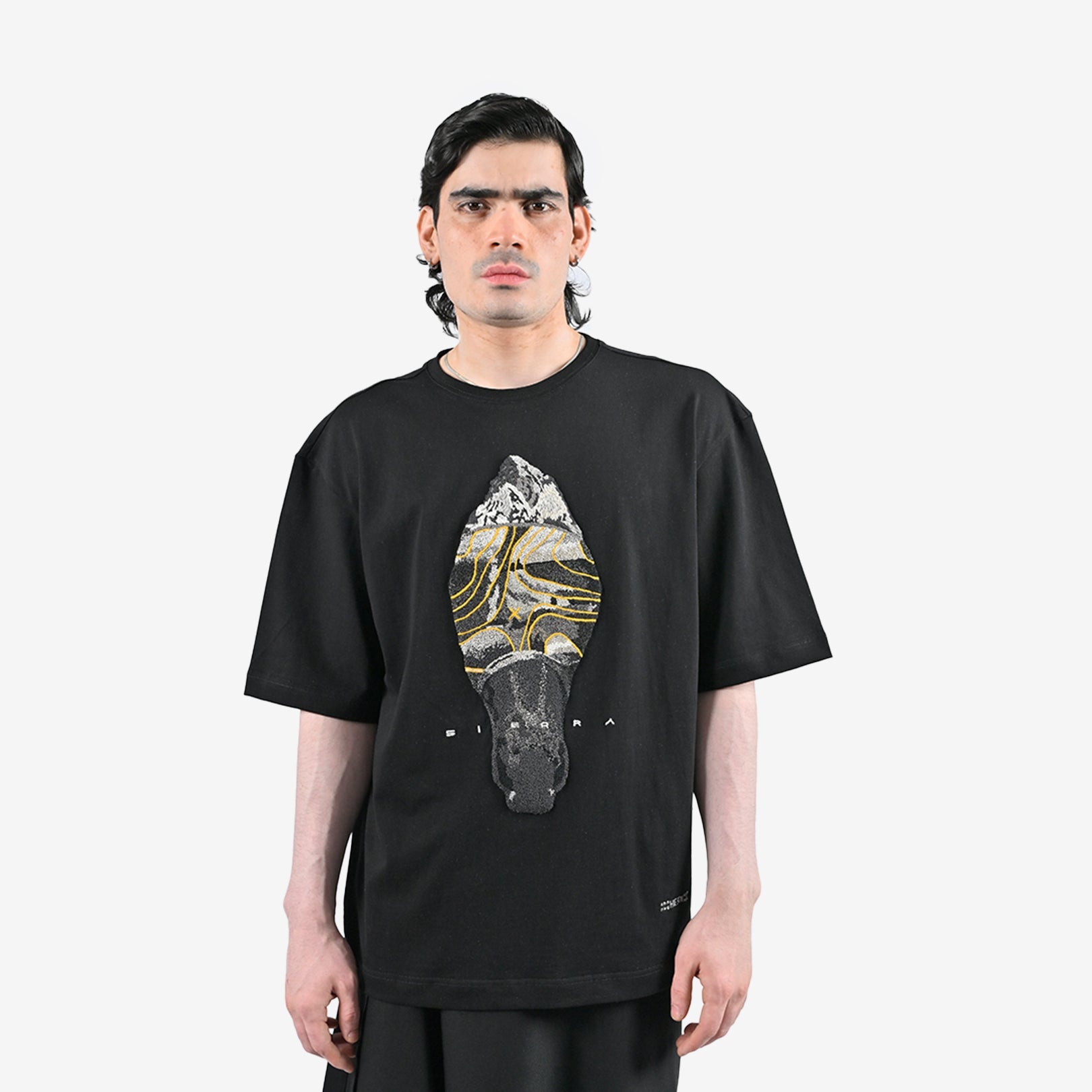 Tata Sierra x HUEMN hand-embroidered horse t-shirt