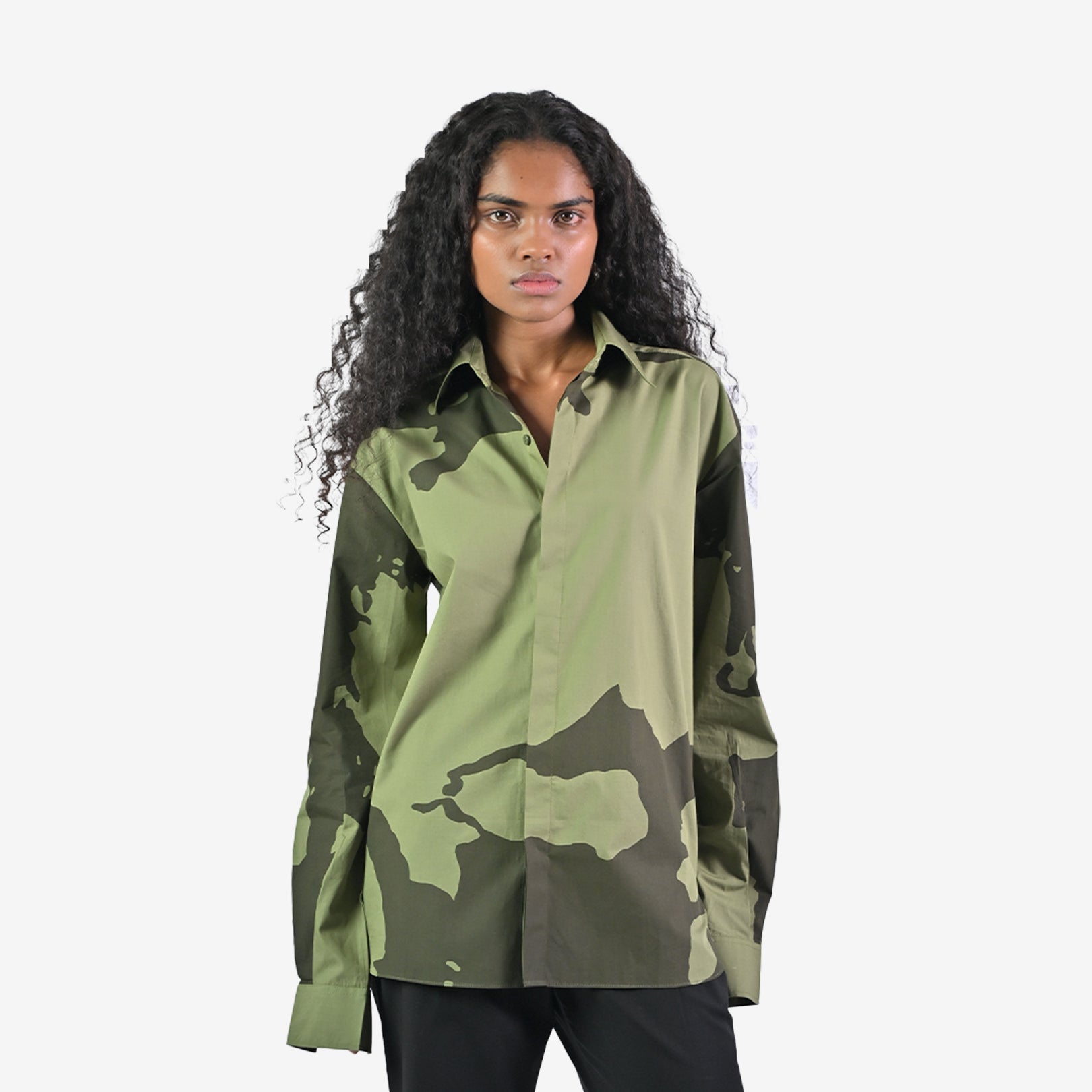 HUEMN flesh shirt - Dark Green