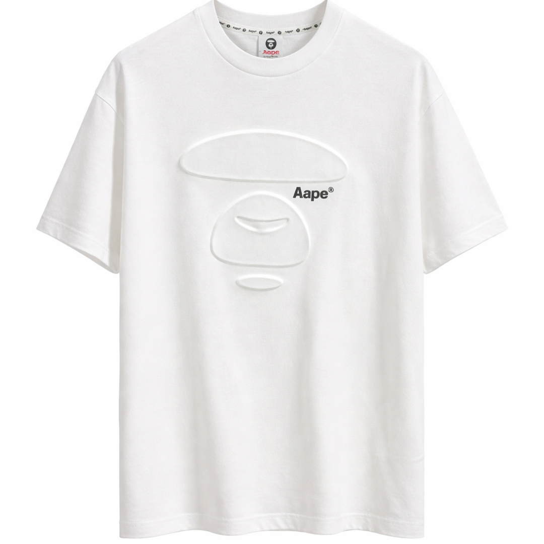 BAPE EMBOSSED FACE Tee WHITE