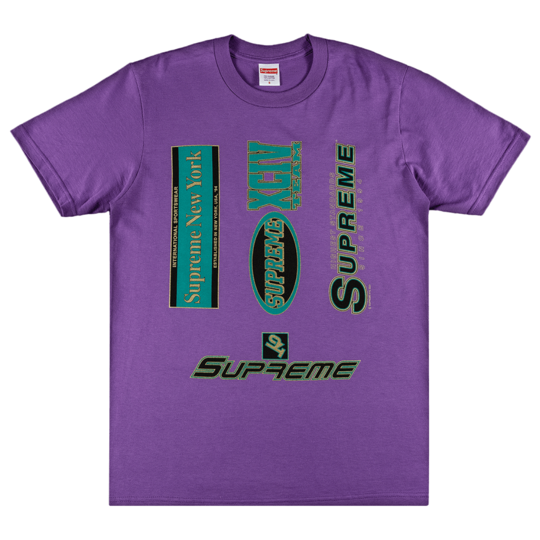 SUPREME MULTI LOGOS TEE PURPLE