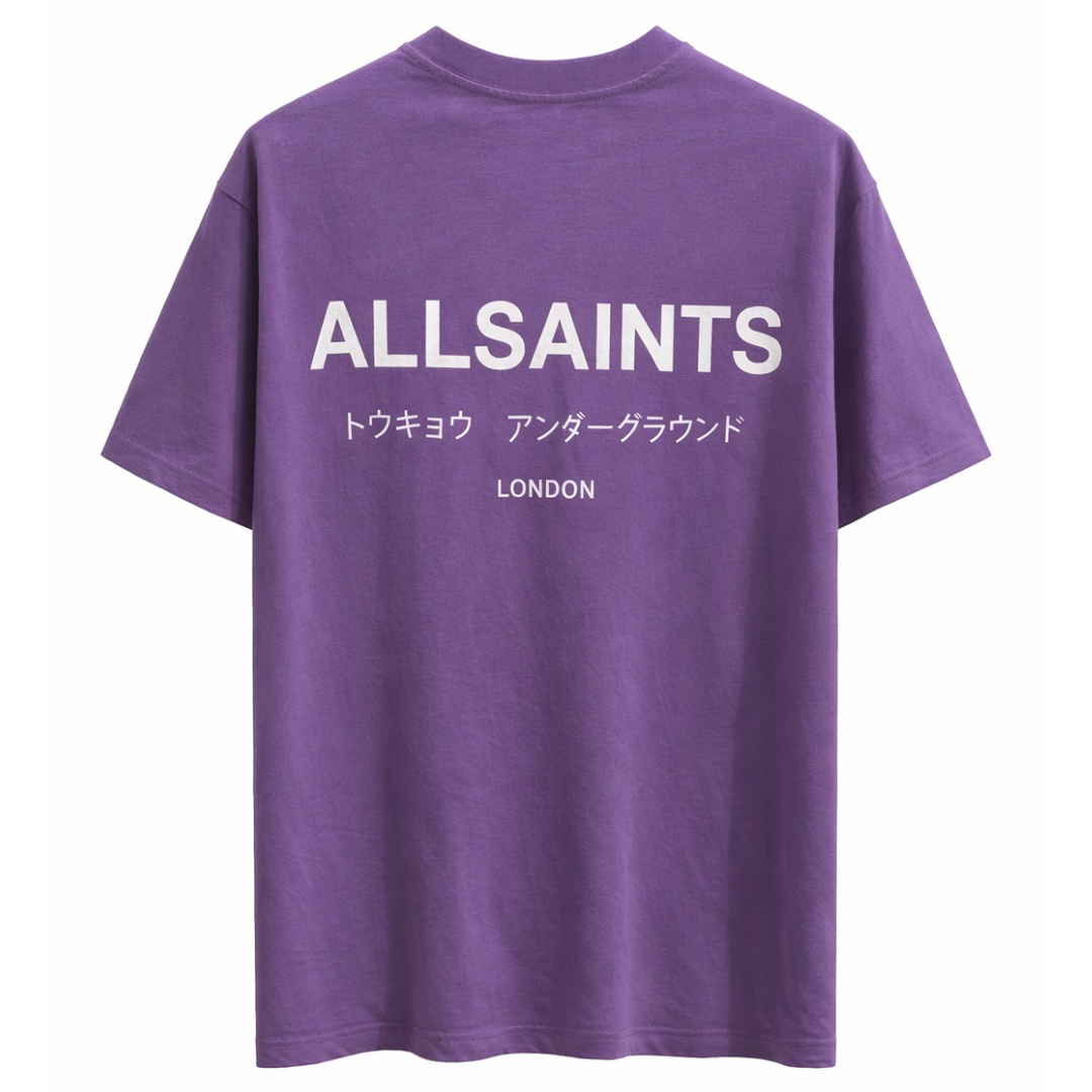 ALLSAINTS UNDERGROUND OVERSIZED TEE PURPLE