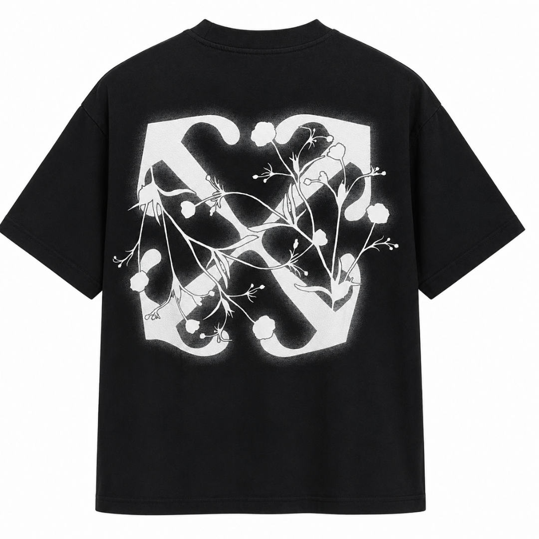 OFF WHITE FLOWER ARROW SKATE TEE BLACK