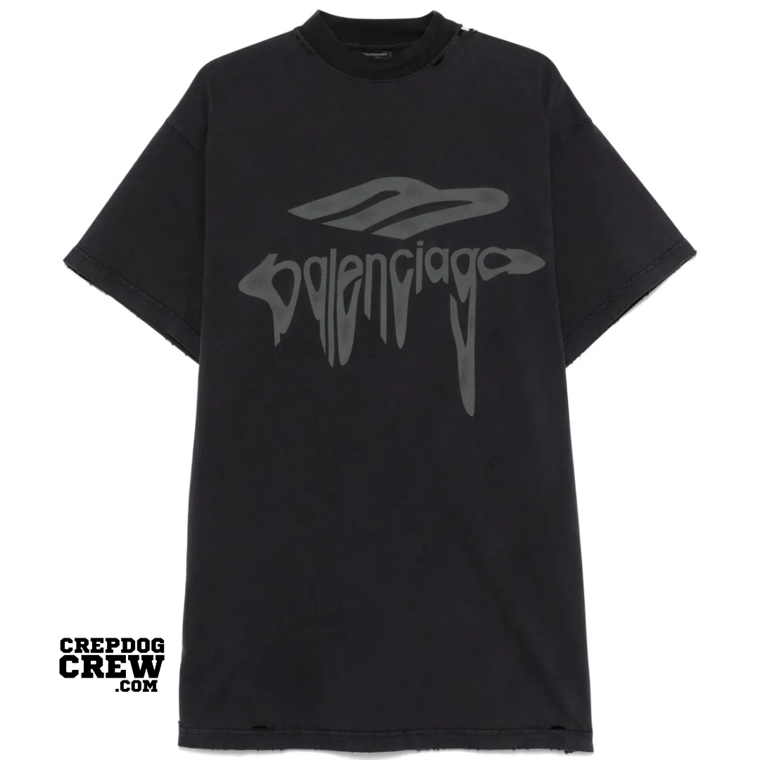 BALENCIAGA 3B LIQUIFIED OVERSIZE Tee BLACK