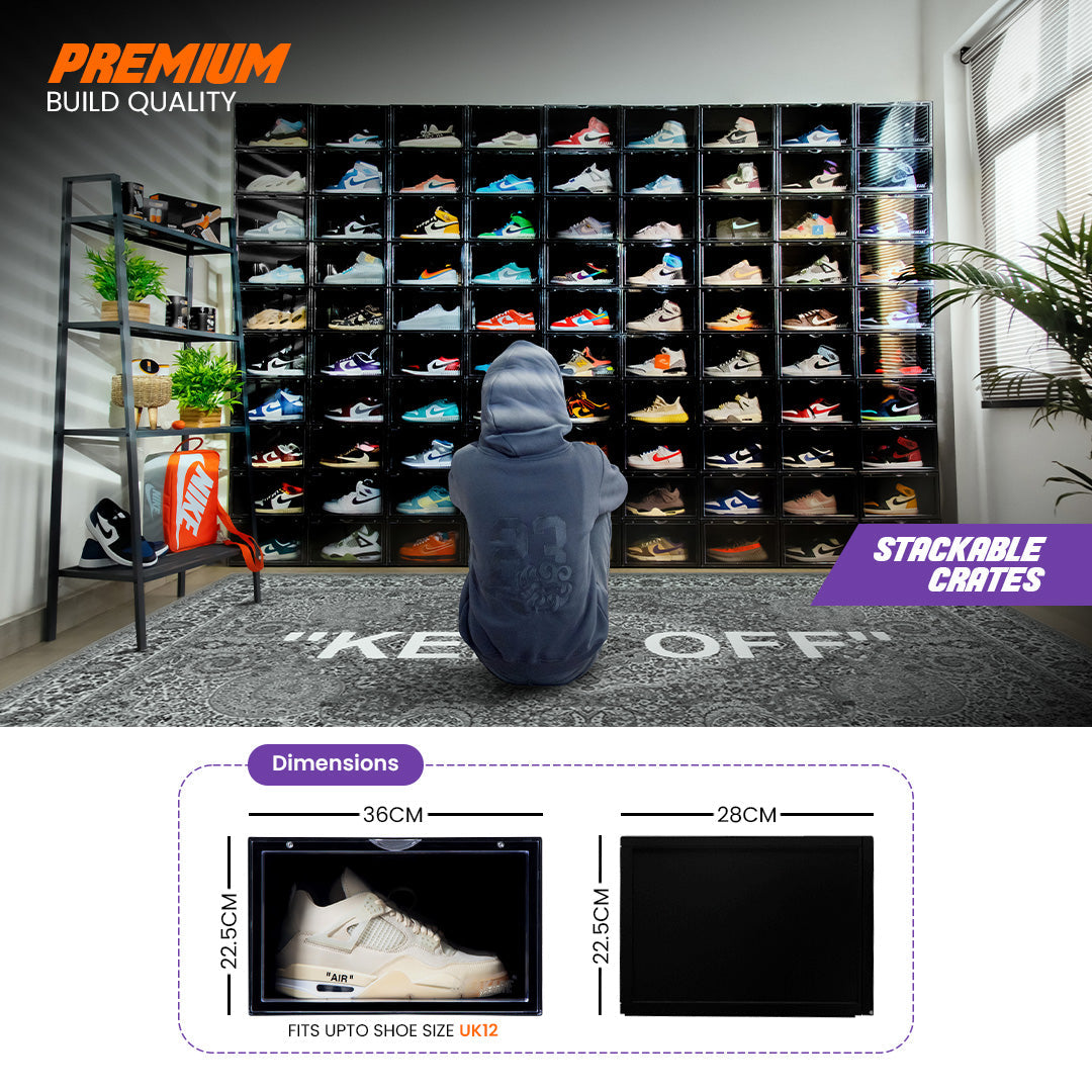 Stack'Em Sneaker Crates | Black (Side Drop)