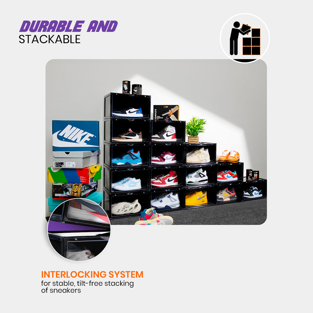 Stack'Em Sneaker Crates | Black (Side Drop)