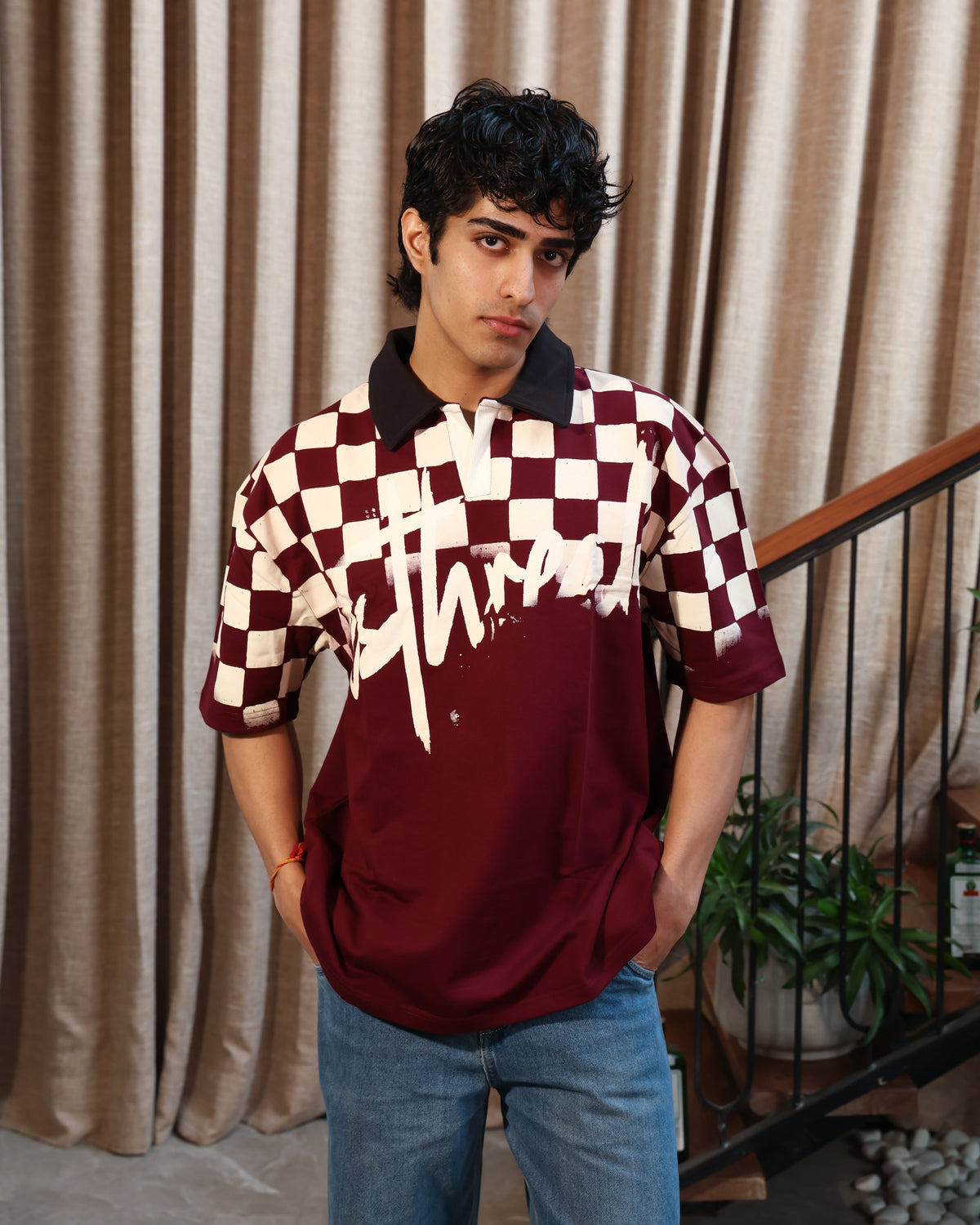 Retro Polo T-shirt | Burgundy