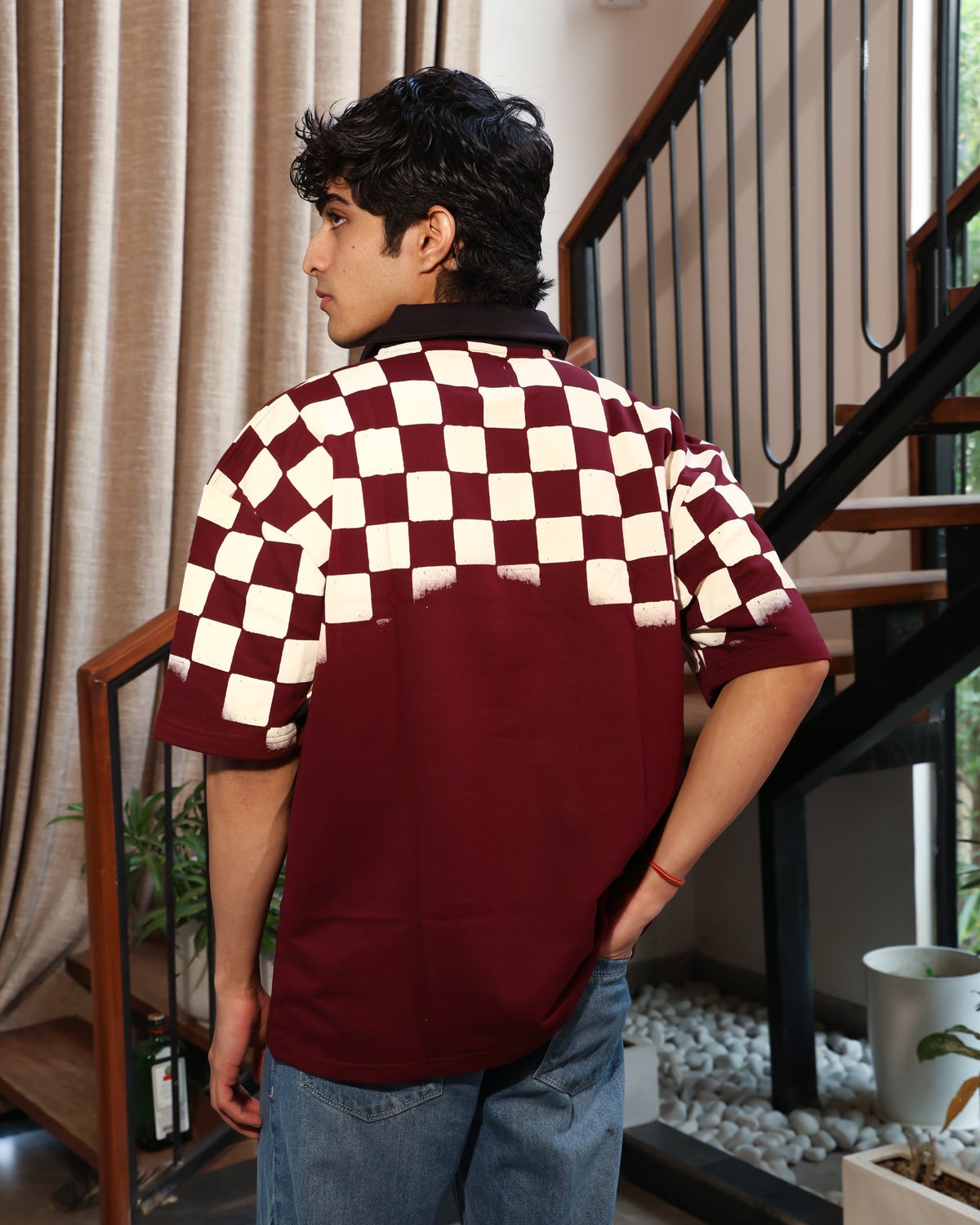 Retro Polo T-shirt | Burgundy